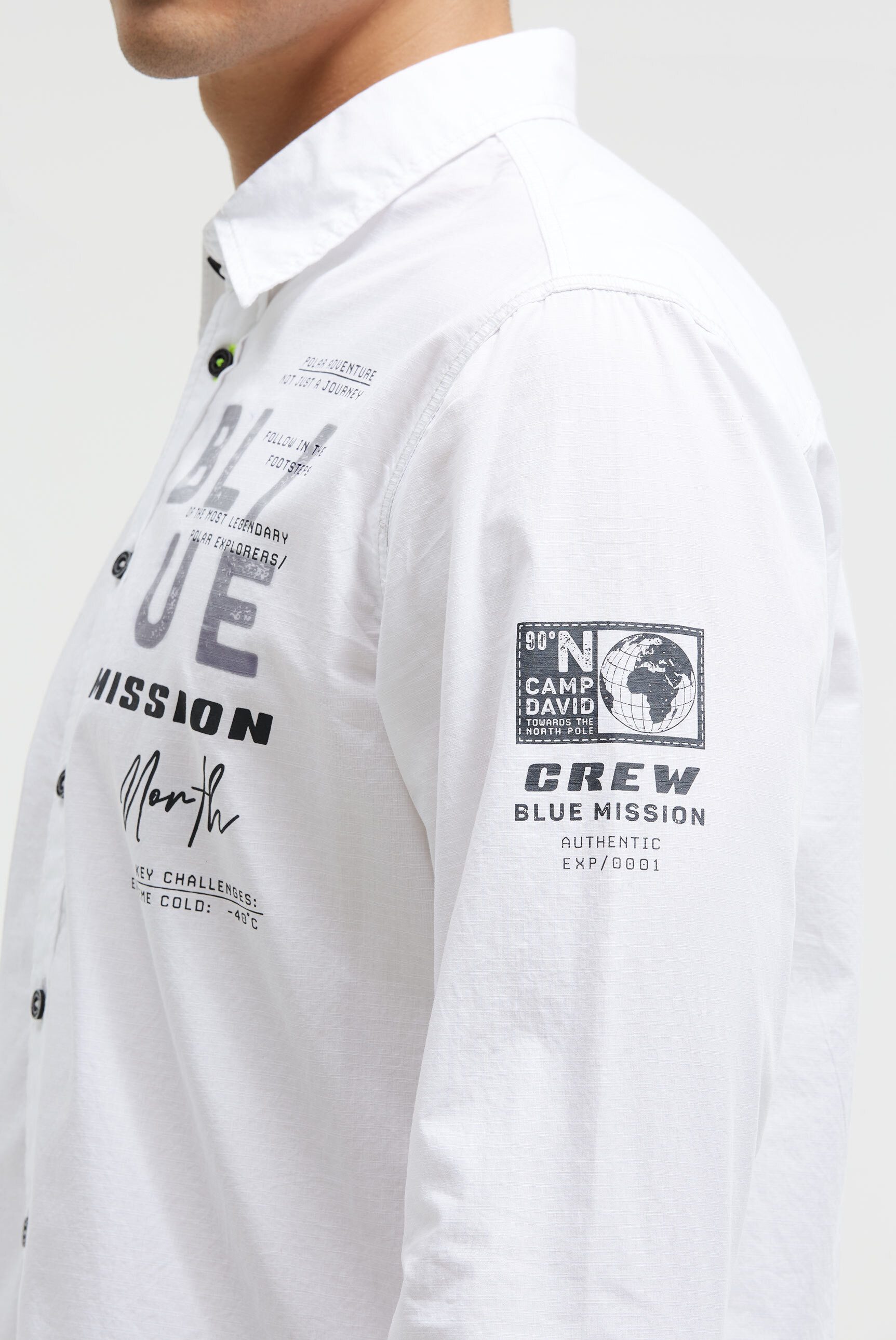 CAMP DAVID Langarmhemd aus Baumwolle