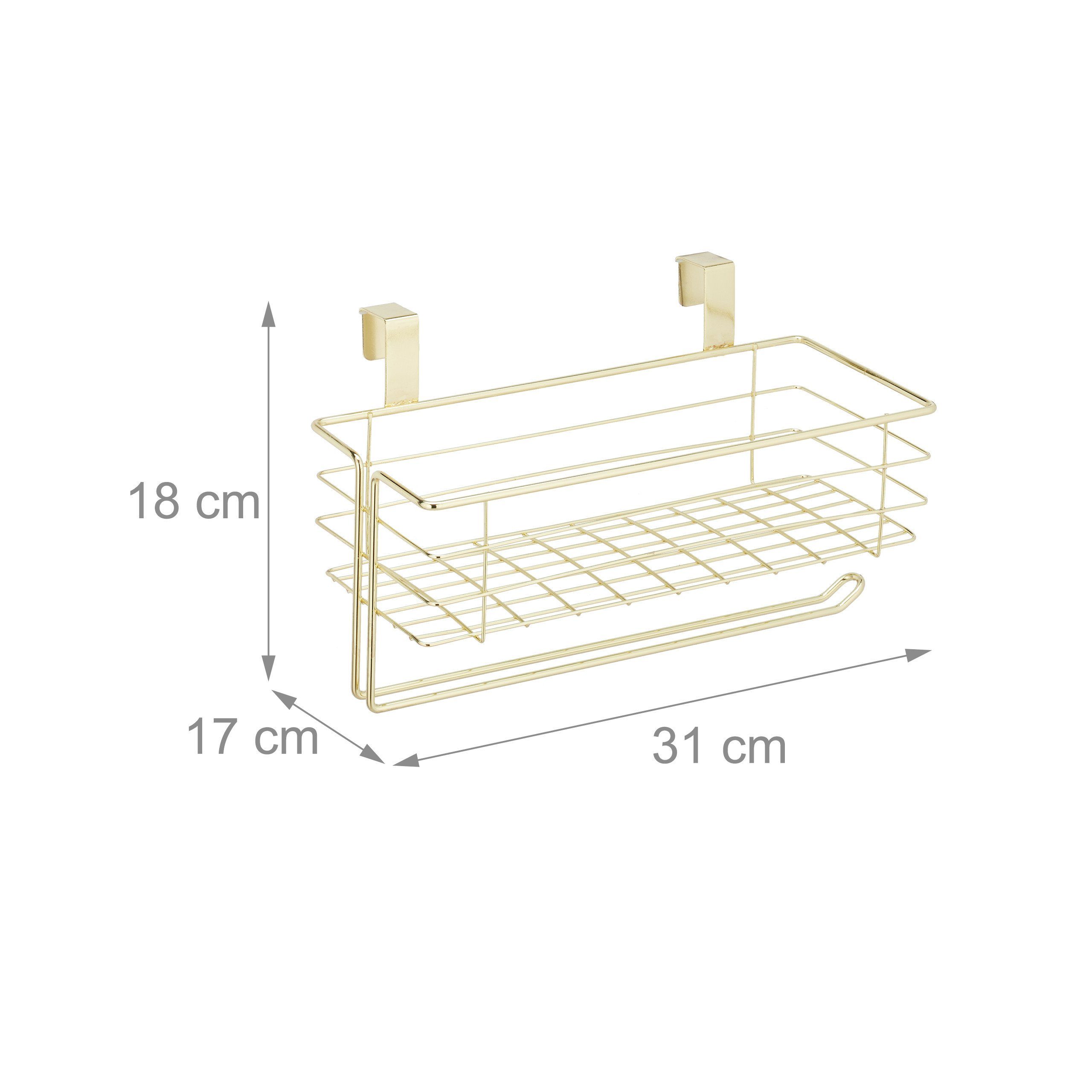 x Küchenrollenhalter mit Einhängekorb relaxdays Einhängekorb 3