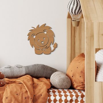 Namofactur LED Nachtlicht Süßer Löwe Nachtlicht Kinder Wandlampe Kinderzimmer I MDF Holz, LED fest integriert, Warmweiß