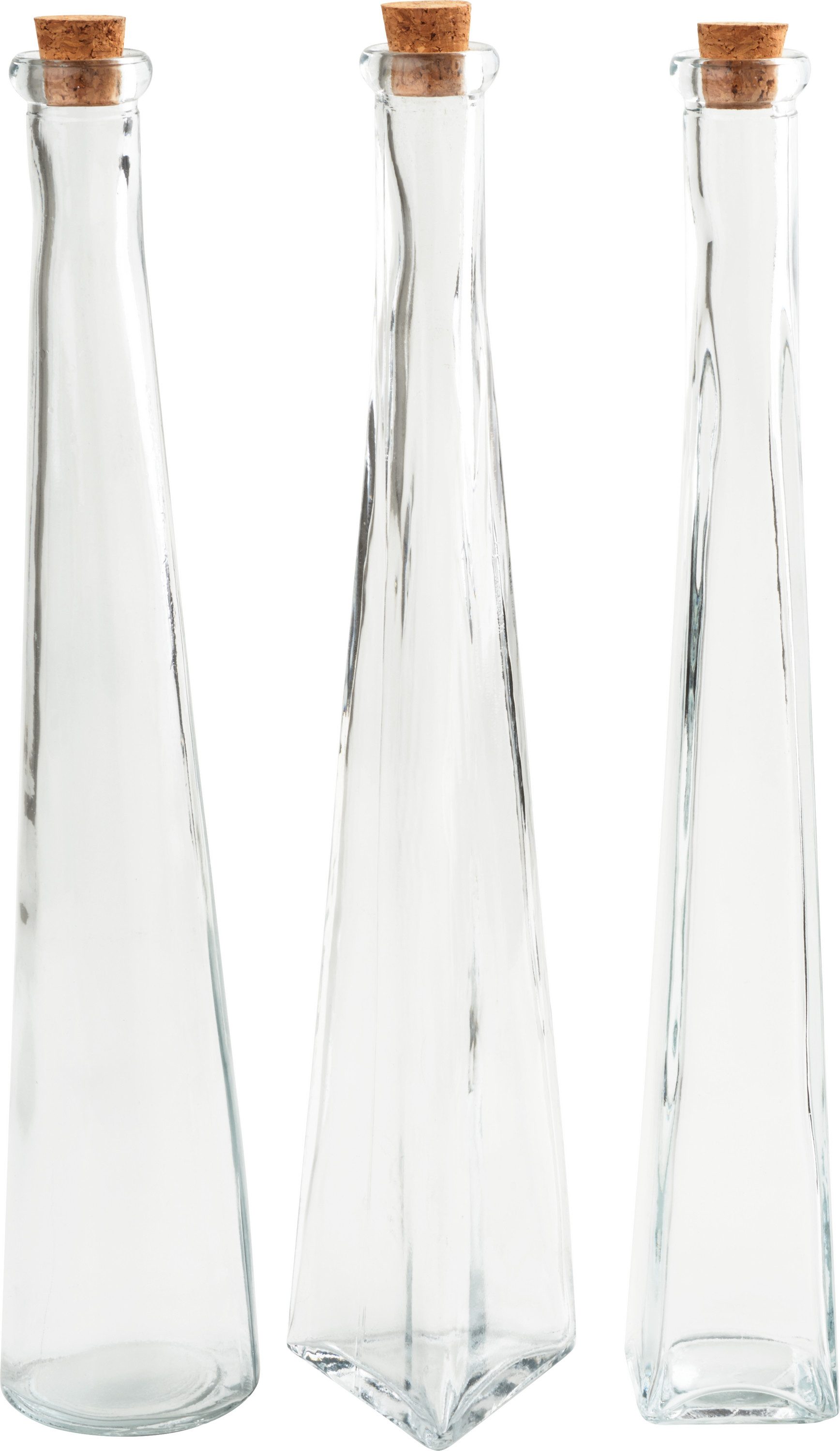 VBS Trinkflasche Glasflaschen Geo, 3er-Set