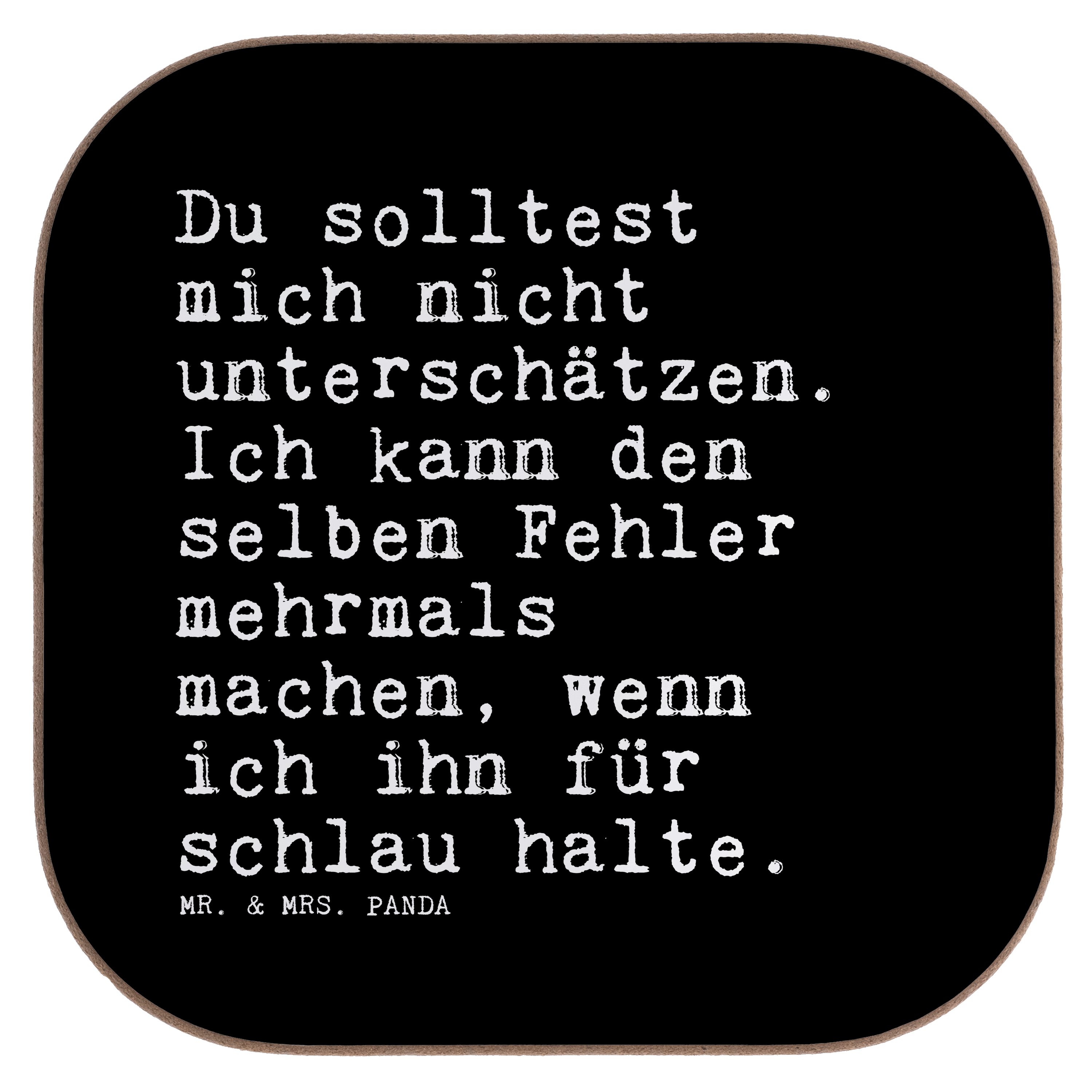 Mr. & Mrs. Panda Getränkeuntersetzer Du solltest mich nicht... - Schwarz - Geschenk, Geschenk Freundin, lu, 1-tlg.