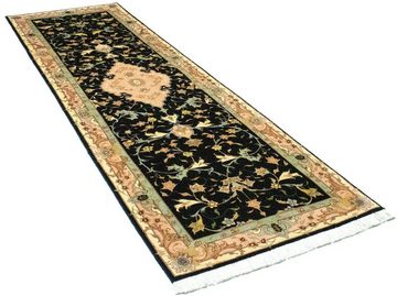 Wollteppich Täbriz Teppich handgeknüpft schwarz, morgenland, rechteckig, Höhe: 10 mm
