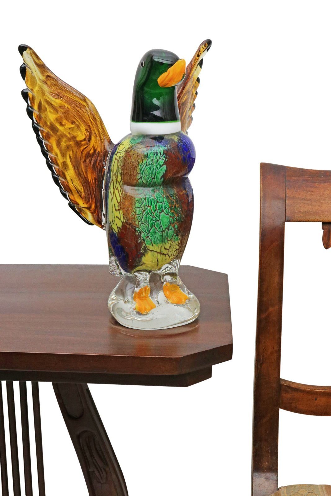 Aubaho Dekofigur Glasfigur Figur Vogel Ente Skulptur Antik-Sti Murano Glas Glasskulptur