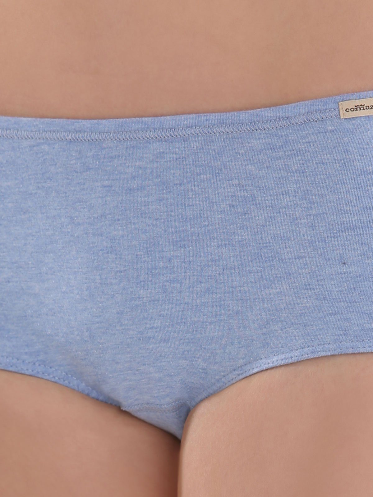 COMAZO Panty Damen Panty Baumwoll blau-melange 1-St) (Stück, Vegan