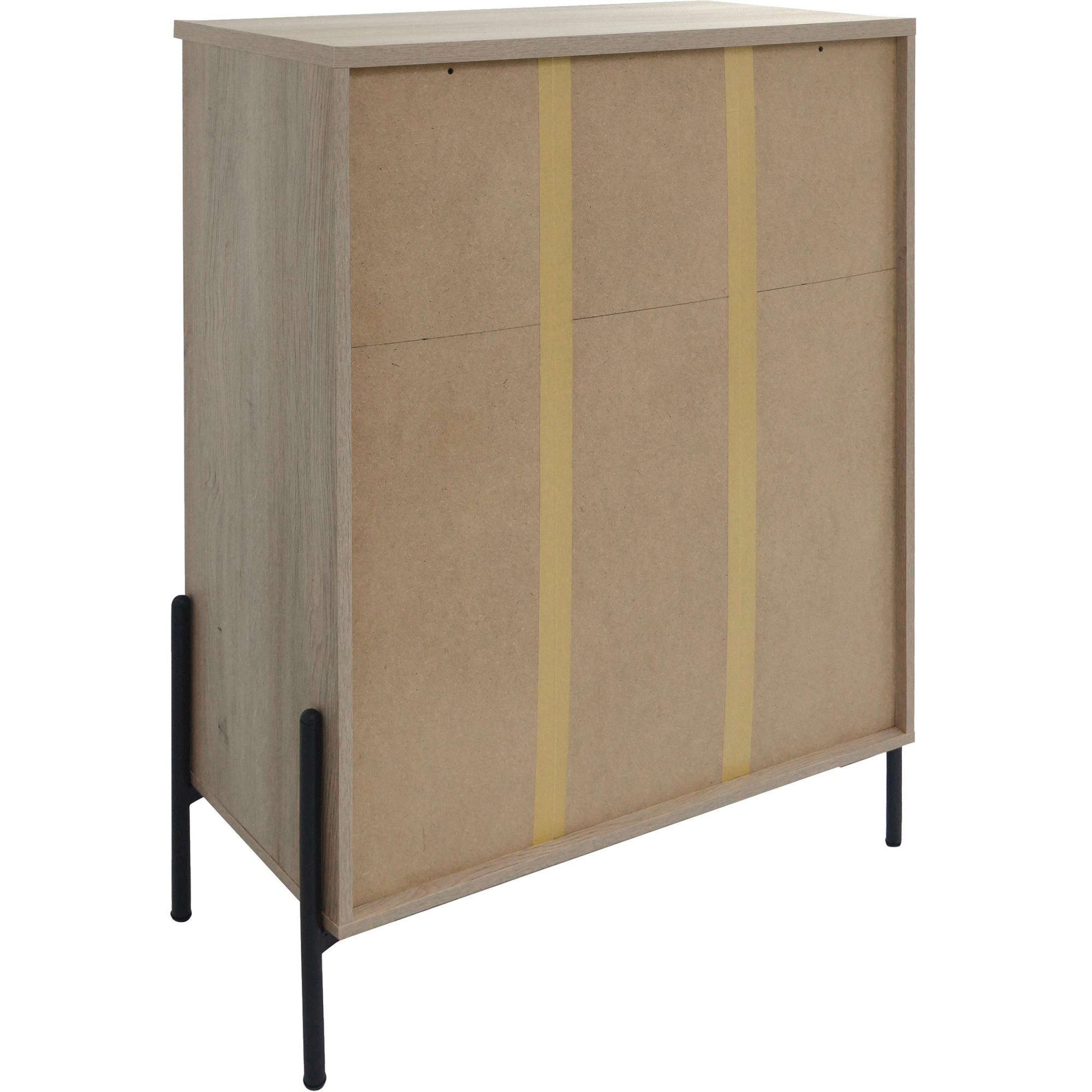 OTTO home Highboard Eadwine, Kommode, Midischrank, Push-to-open, Türen mit Fischgräten Muster