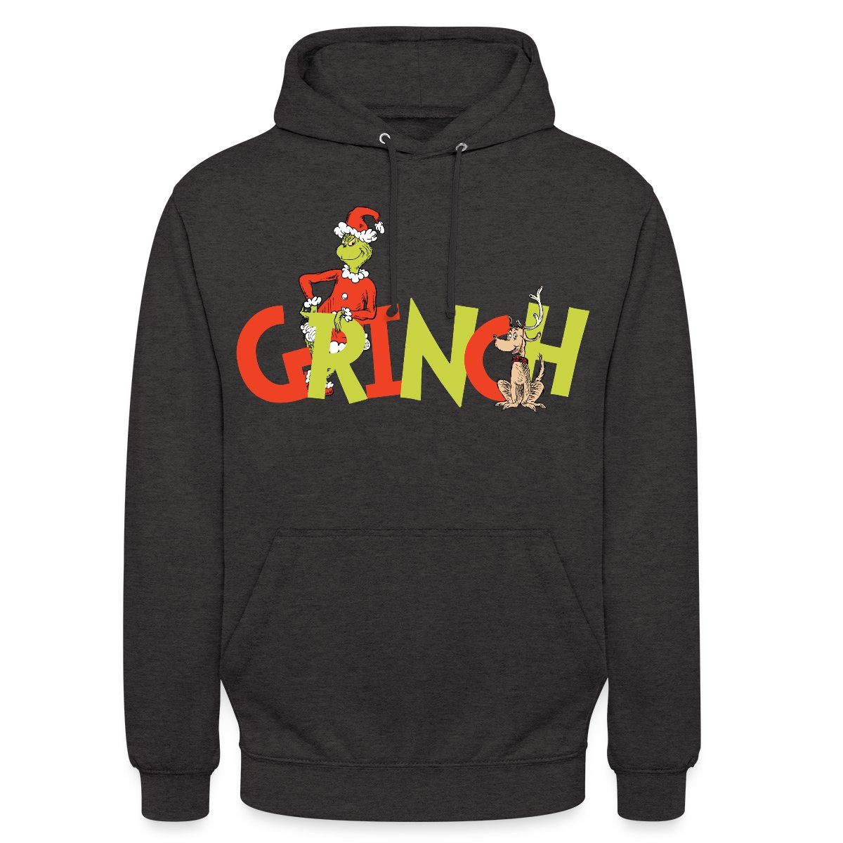 Hoodie Der Grinch Schriftzug Mit Grinch & Hund Max Unisex Hoodie