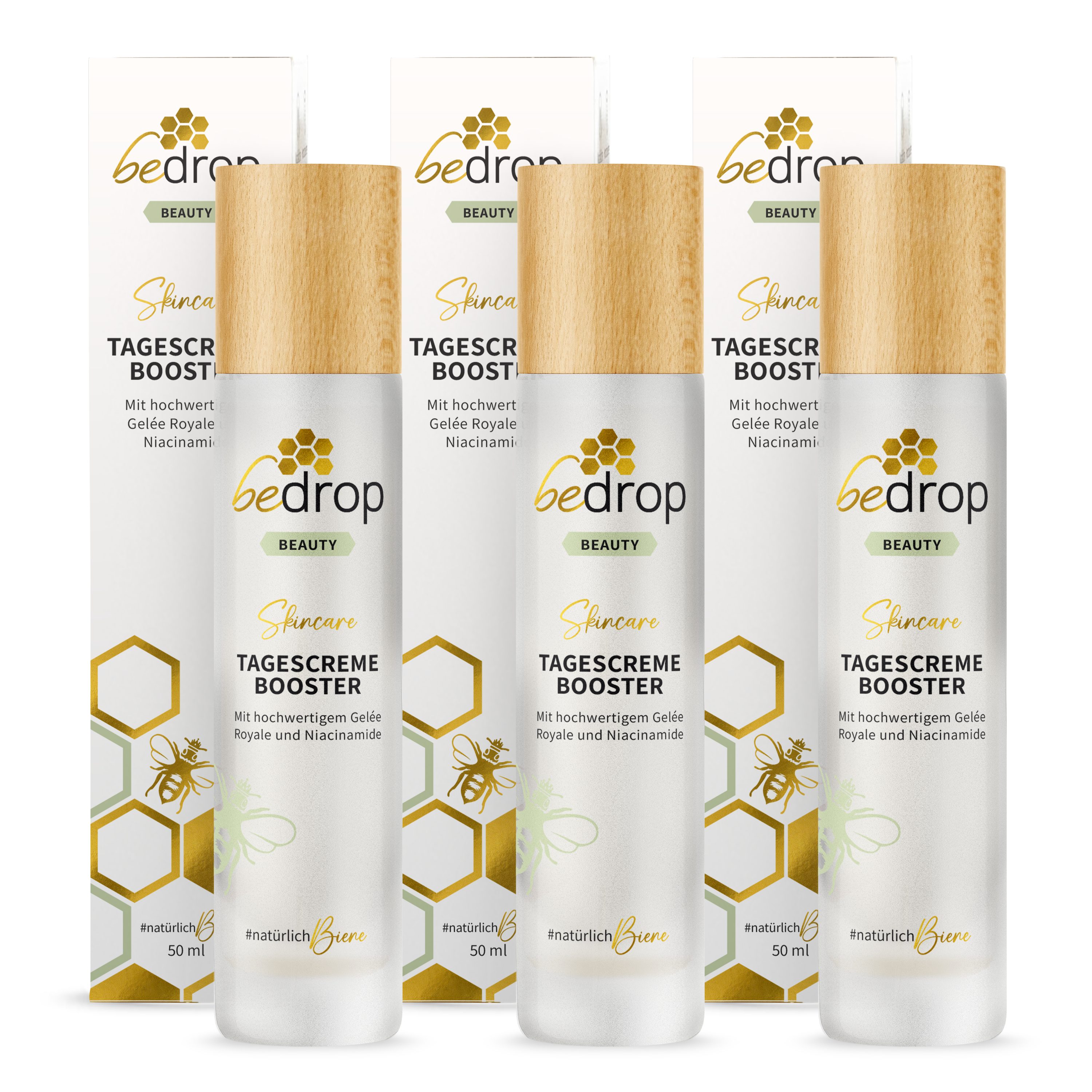 bedrop Tagescreme Booster - Gesichtscreme mit Gelée Royale und Niacinamide Einzelpackung, Natürliche, feuchtigkeitsspendende Gesichtspflege mit Gelée Royale