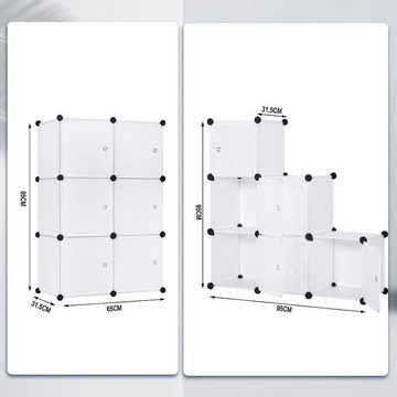 Woltu Aufbewahrungsbox (6 St), DIY Kleiderschrank Regalsystem, Kunststoff