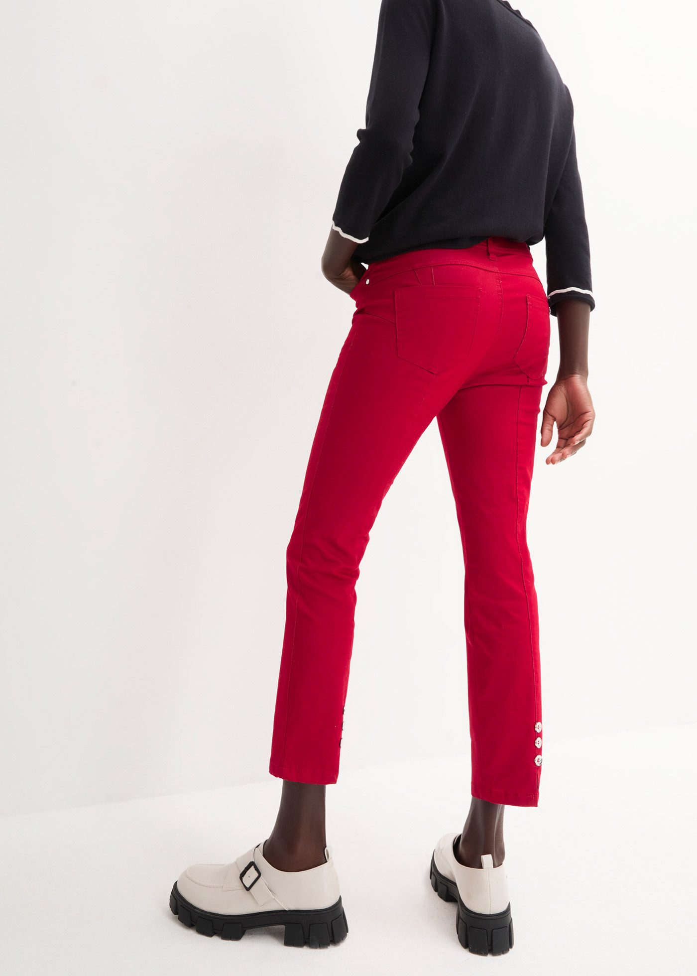 bonprix Stretch-Hose aus Baumwolle, Polyester und Elasthan, Slim Fit Passform, 7/8-Länge