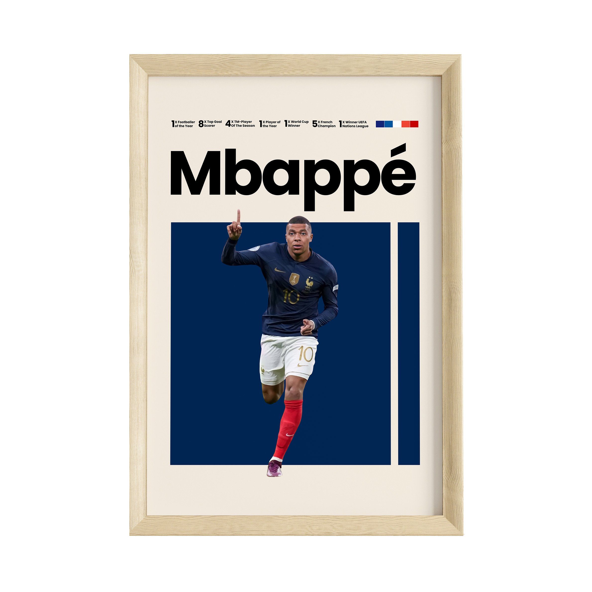 JUSTGOODMOOD Poster Premium ® Kylian Mbappe Poster · Frankreich Trikot · ohne Rahmen