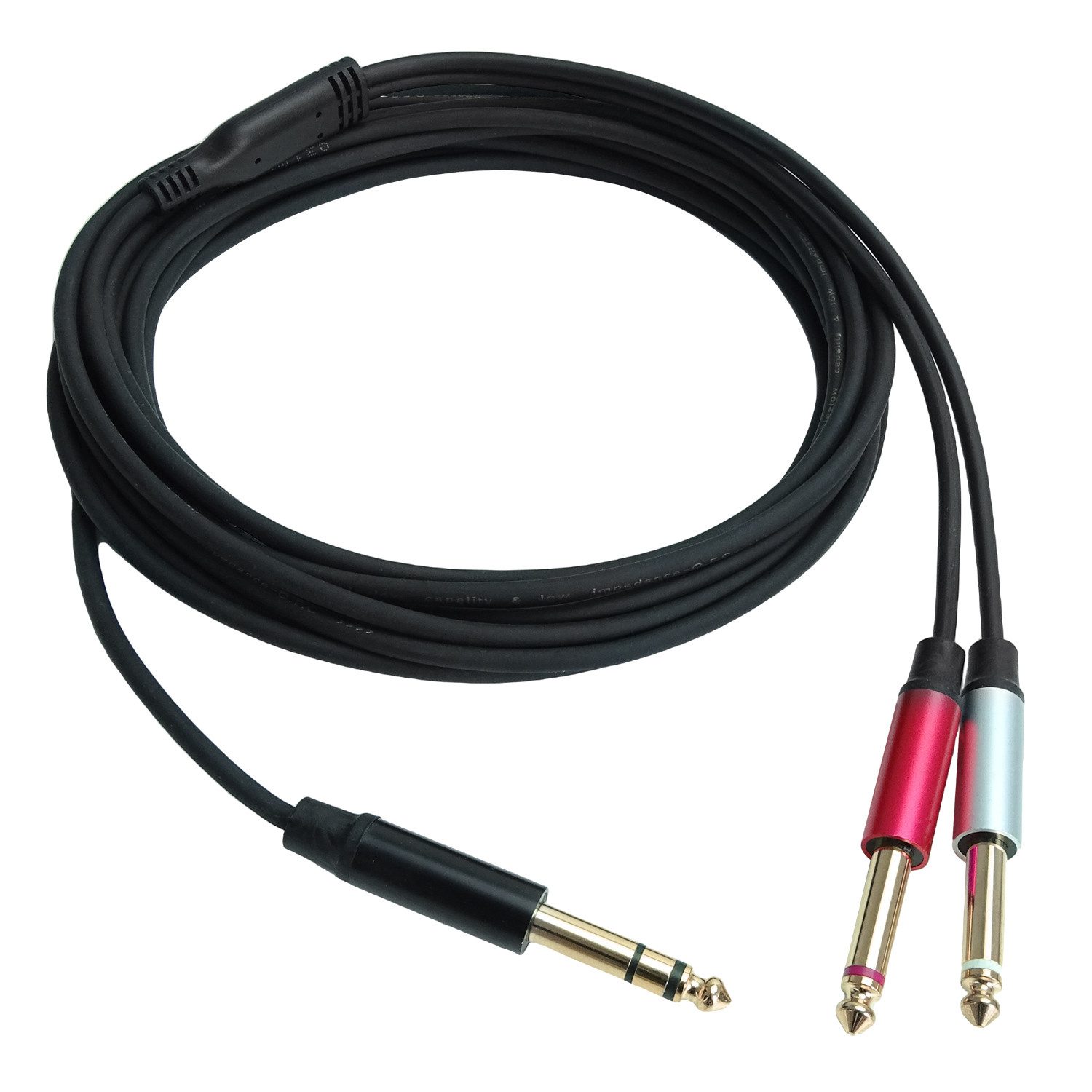 keepdrum Splitter-Kabel AC048M 6,35mm Klinke 1x Stereo zu 2x Mono 5m Audio-Adapter