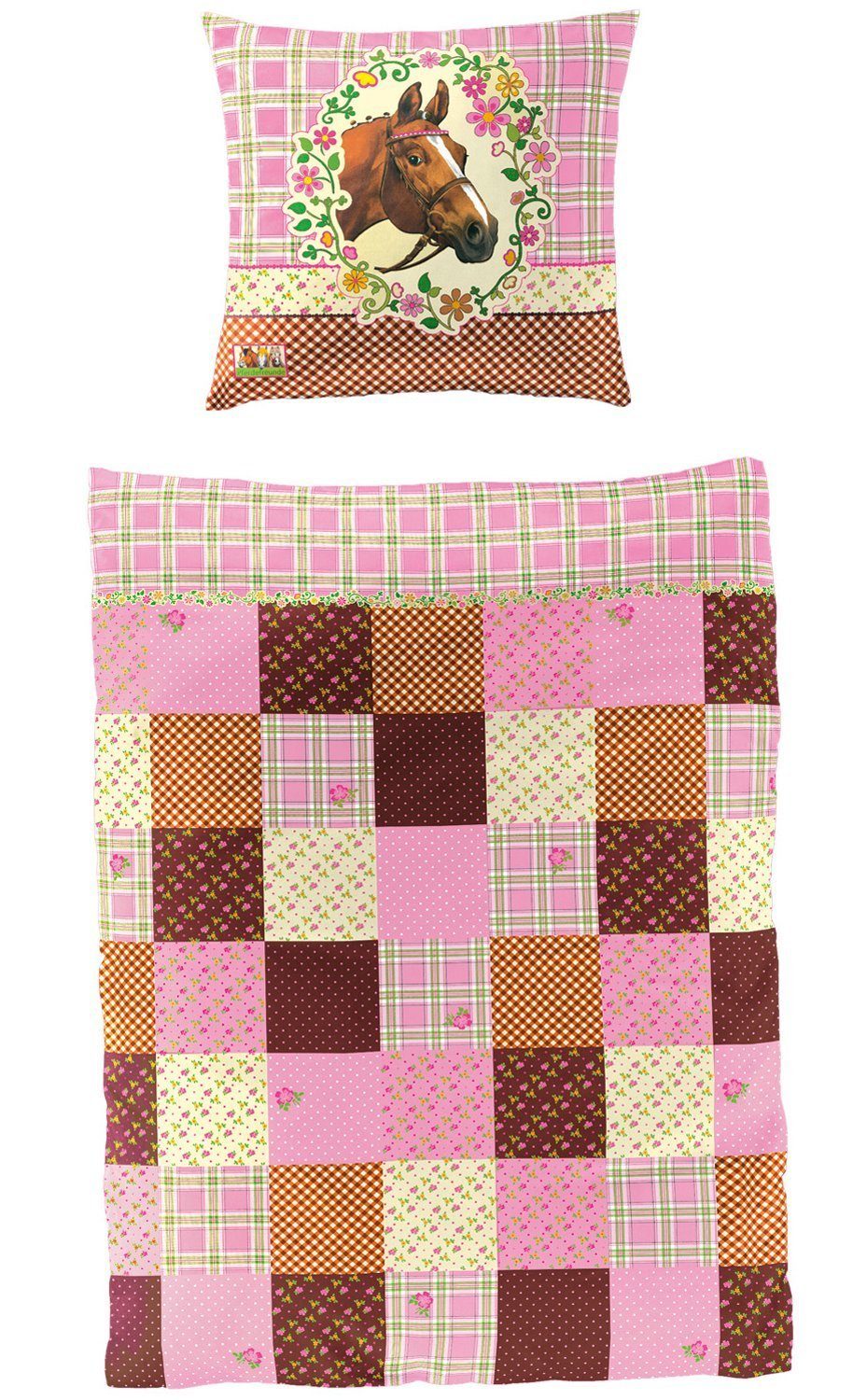 BIERBAUM Kinderbettwäsche Pferdefreunde Pferde 80 x 80 135 x 200 cm günstig online kaufen
