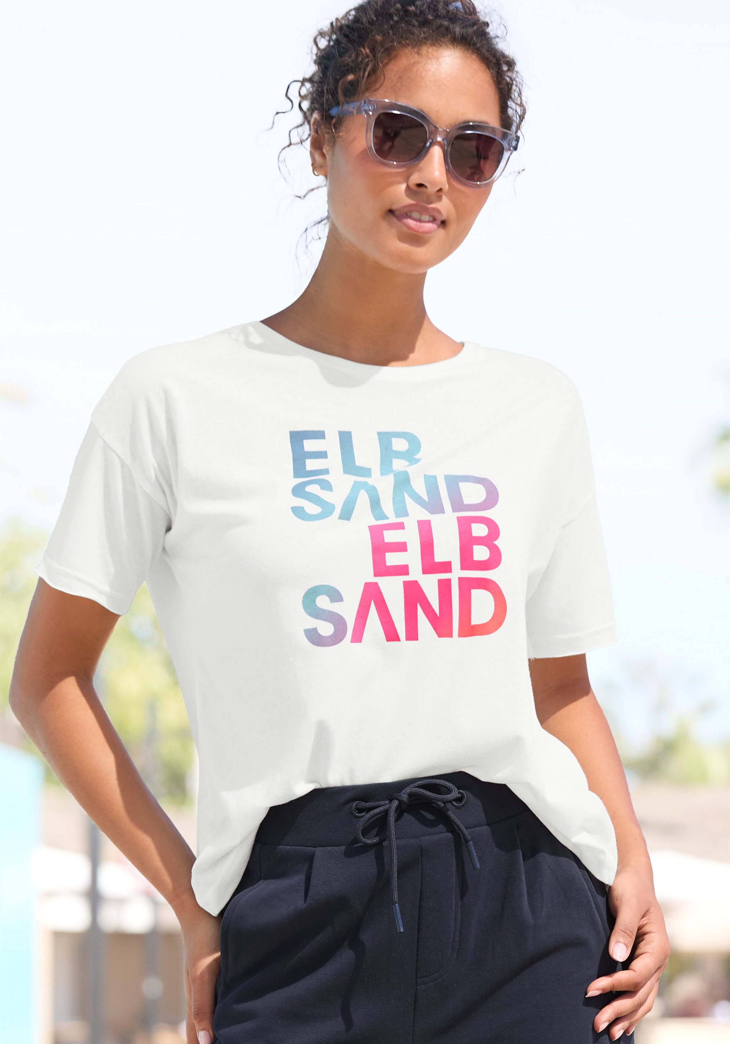 Elbsand T-Shirt mit Logodruck günstig online kaufen