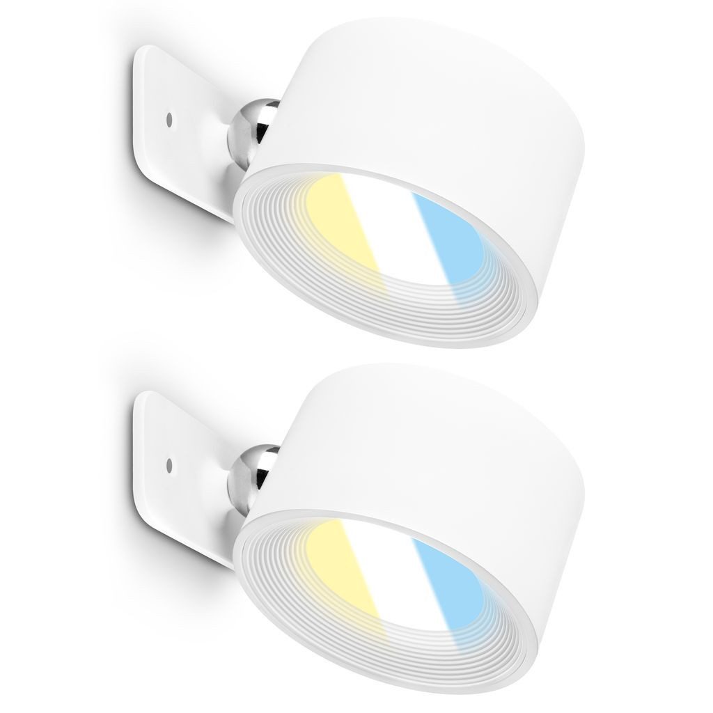 Briloner Leuchten Wandleuchte 2385026, Dimmfunktion, LED fest integriert, 6500K - Kaltweiß, LED Wandlampe 8,7x7,5x4,8cm Weiß 3W Innen ohne Stromanschluss Flur