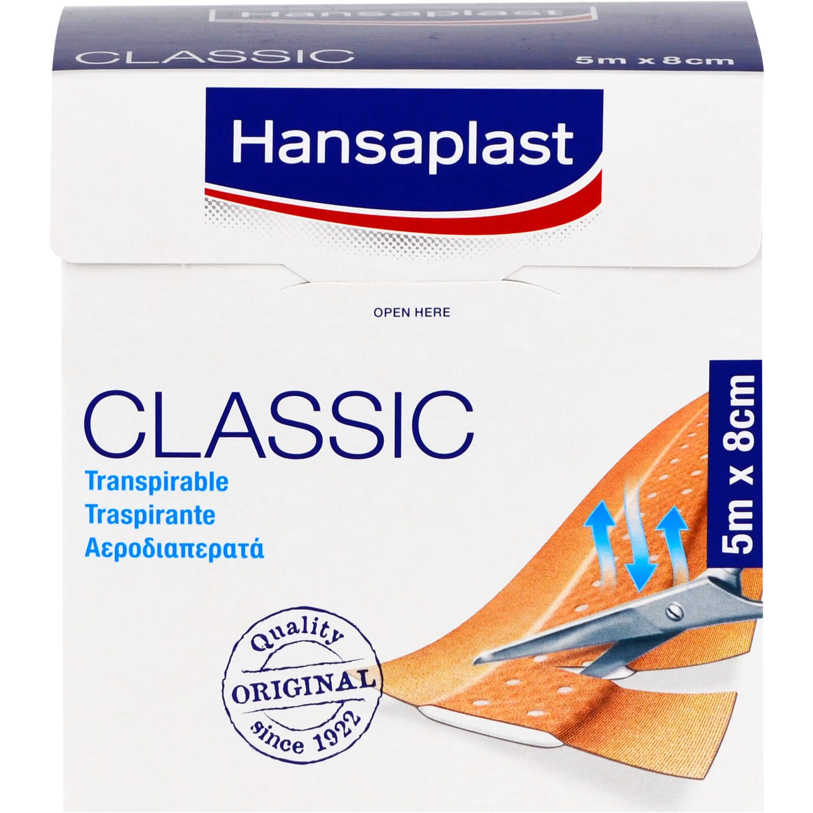 Hansaplast Wundpflaster Hansaplast Classic BDF (Spar Packung, 1 St., Individuell zuschneidbar), Für Всеrgiker geeignet