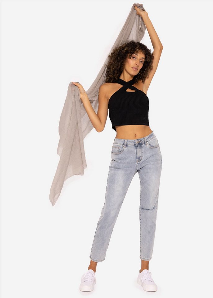 SASSYCLASSY Schal Musselin Schal für Damen, Weicher Schal aus Viskose mit ausgefransten Enden