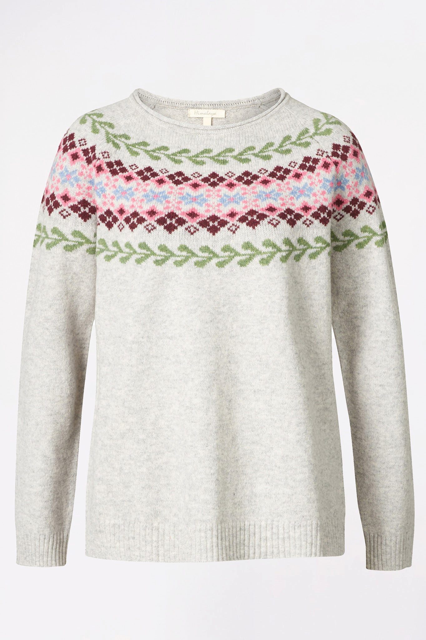 Strickpullover Weicher Pullover Damen mit edlem Jacquard-Muster aus reiner Lammwolle