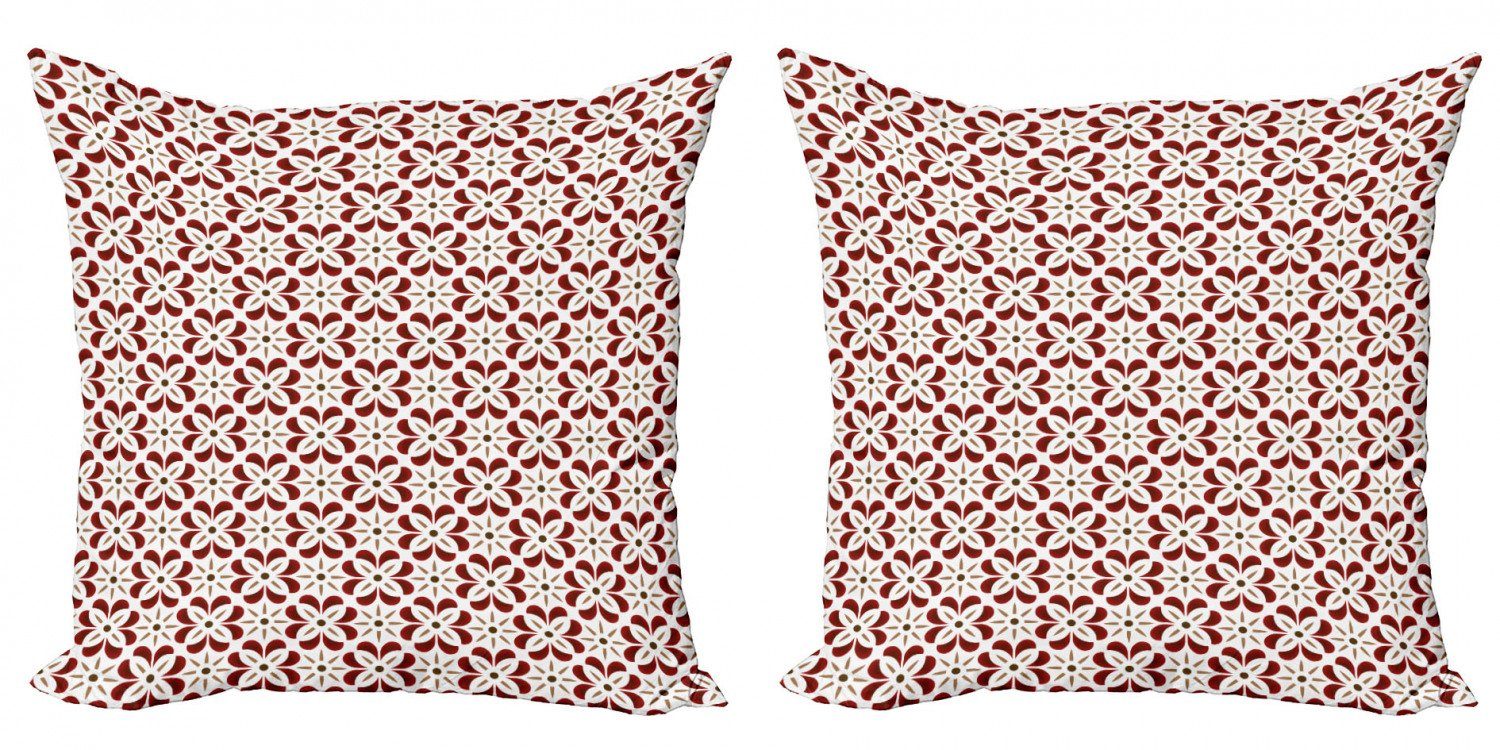 Abakuhaus Kissenbezüge Modern Shaped Stück), Doppelseitiger Brown Floral Accent (2 Grafische Digitaldruck, Blumen