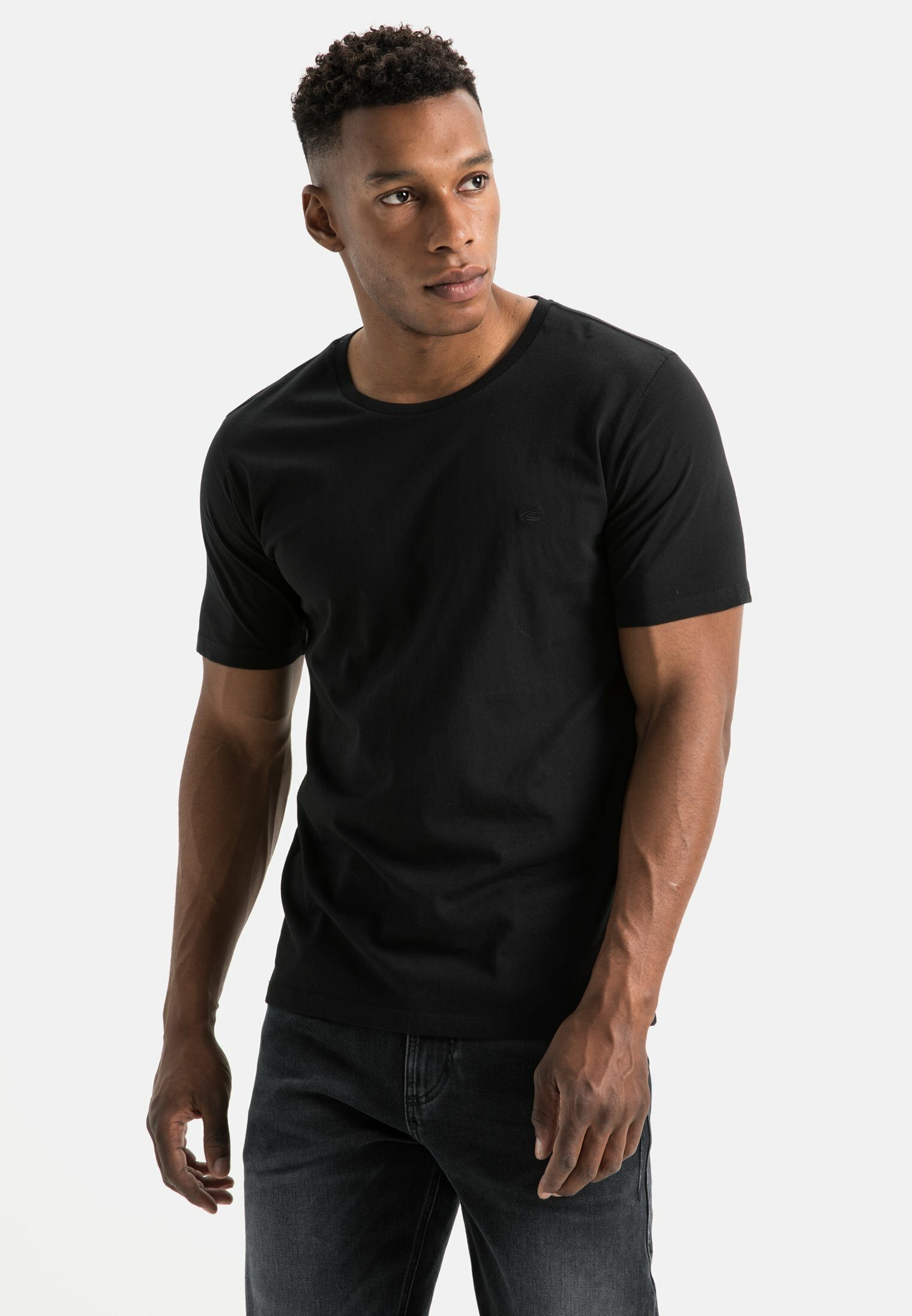 camel active T-Shirt aus reiner Baumwolle Kurzarm Rundhals günstig online kaufen