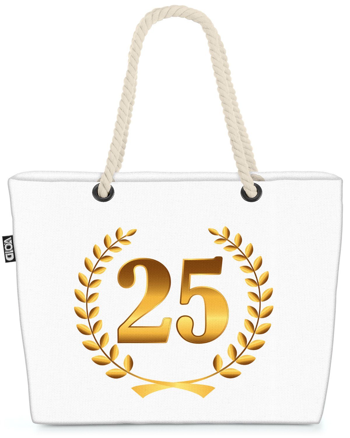 VOID Strandtasche (1-tlg), 25 Jahre Jubiläum Geburtstag Jubiläum Kranz Geburtstag Hochzeit Jahre