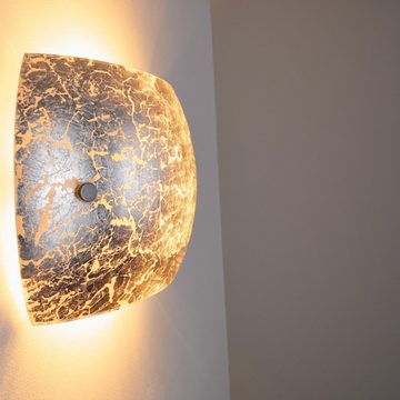 hofstein Wandleuchte »Badoere« moderne Wandlampe in Silber/Weiß aus Glas, ohne Leuchtmittel, mit Lichteffekt, 2xE14, Innen mit Up & Down-Effekt