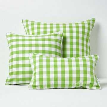 Kissenbezüge Grün karierter Kissenbezug 30 x 50 cm aus 100% Baumwolle, Homescapes