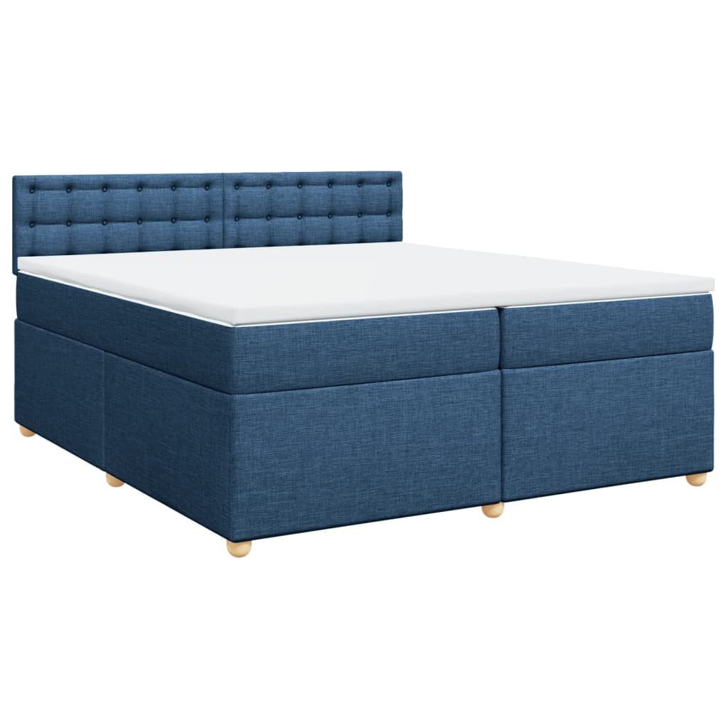 Bett Boxspringbett mit Matratze Blau 200x200 cm Stoff