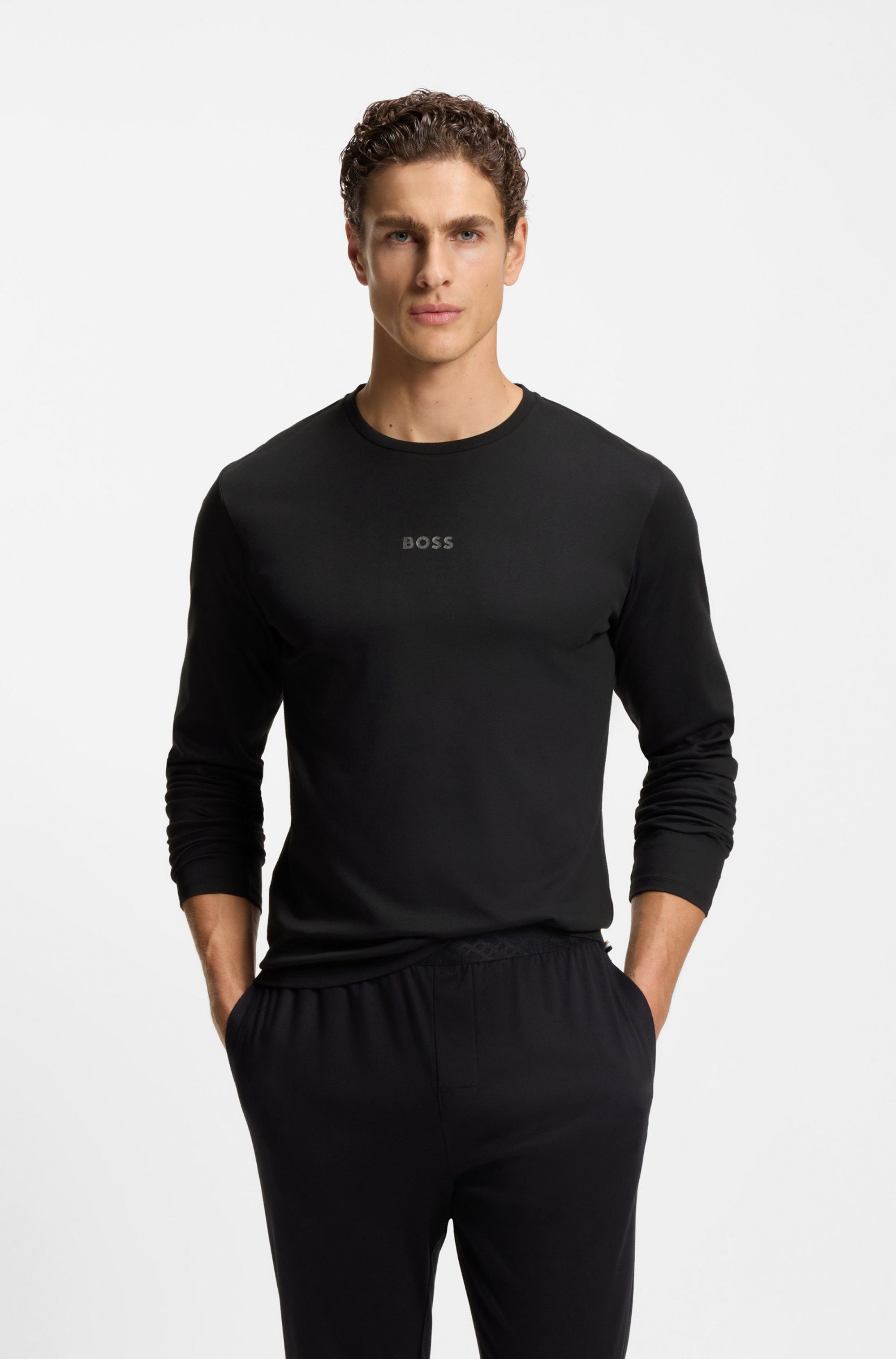 BOSS Pyjama Xmas Long Set Neuheit, mit dezentem Logo, normale Passform günstig online kaufen