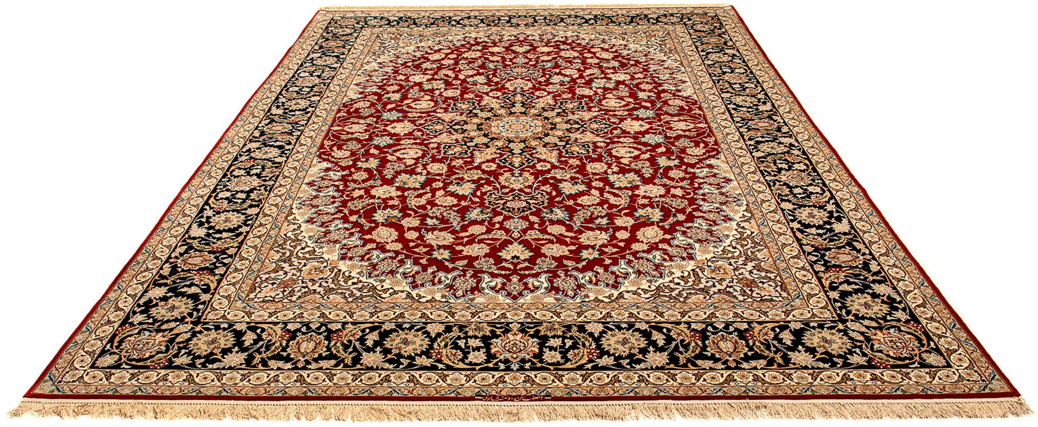 Orientteppich Perser - Isfahan - Premium - 357 x 249 cm - dunkelrot, morgenland, rechteckig, Höhe: 6 mm, Wohnzimmer, Handgeknüpft, Einzelstück mit Zertifikat