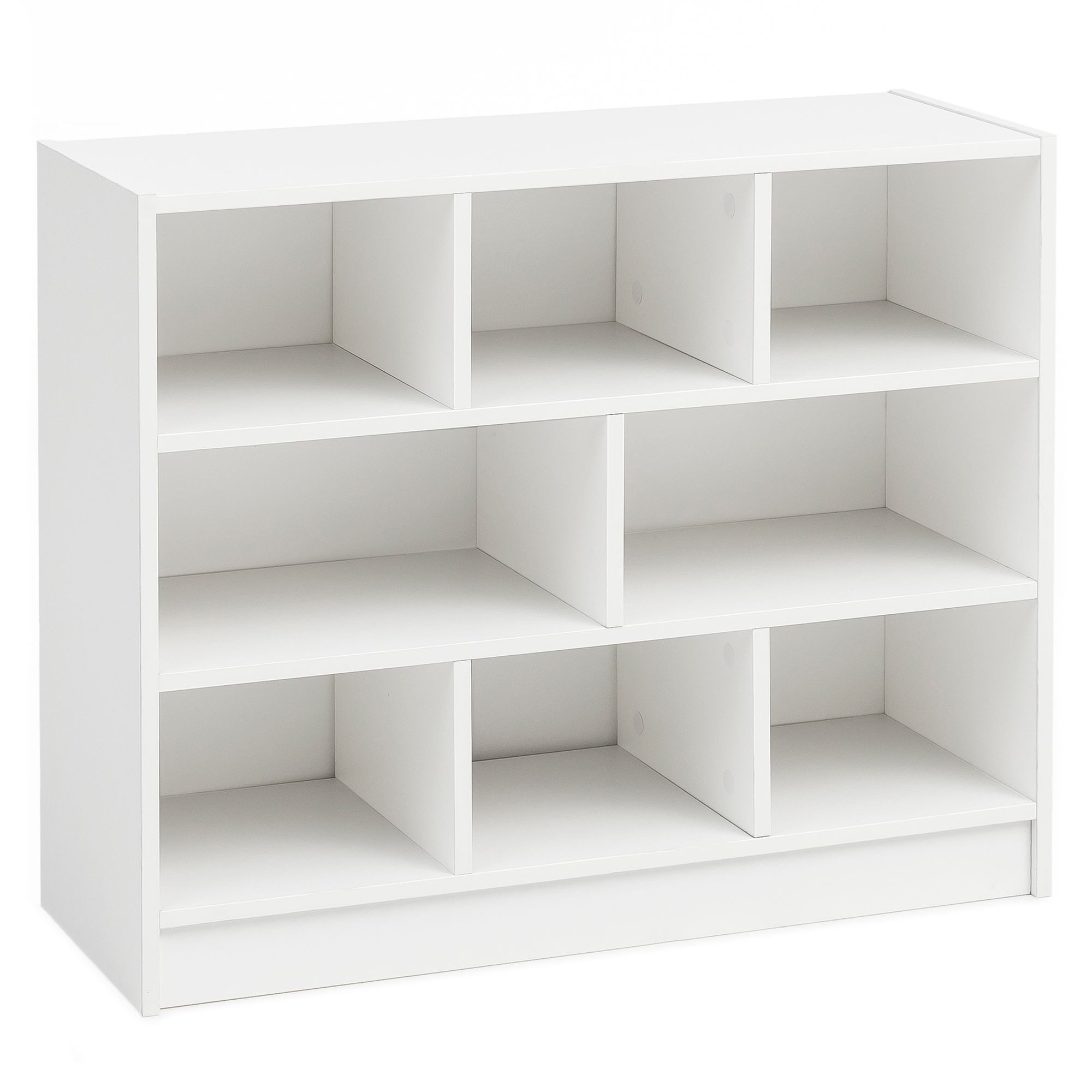 FINEBUY Standregal SuVa14533_1, Weiß 80x68,5x29,5 cm, Bücherregal Modern Schmal, Flurregal mit Fächern, Ablageregal Schuhregal