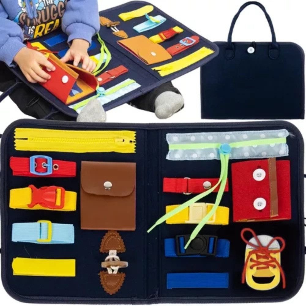 KRUZZEL Motorikbrett Lernspielzeug Geschicklichkeittasche, (Spar-Set, 1-tlg günstig online kaufen