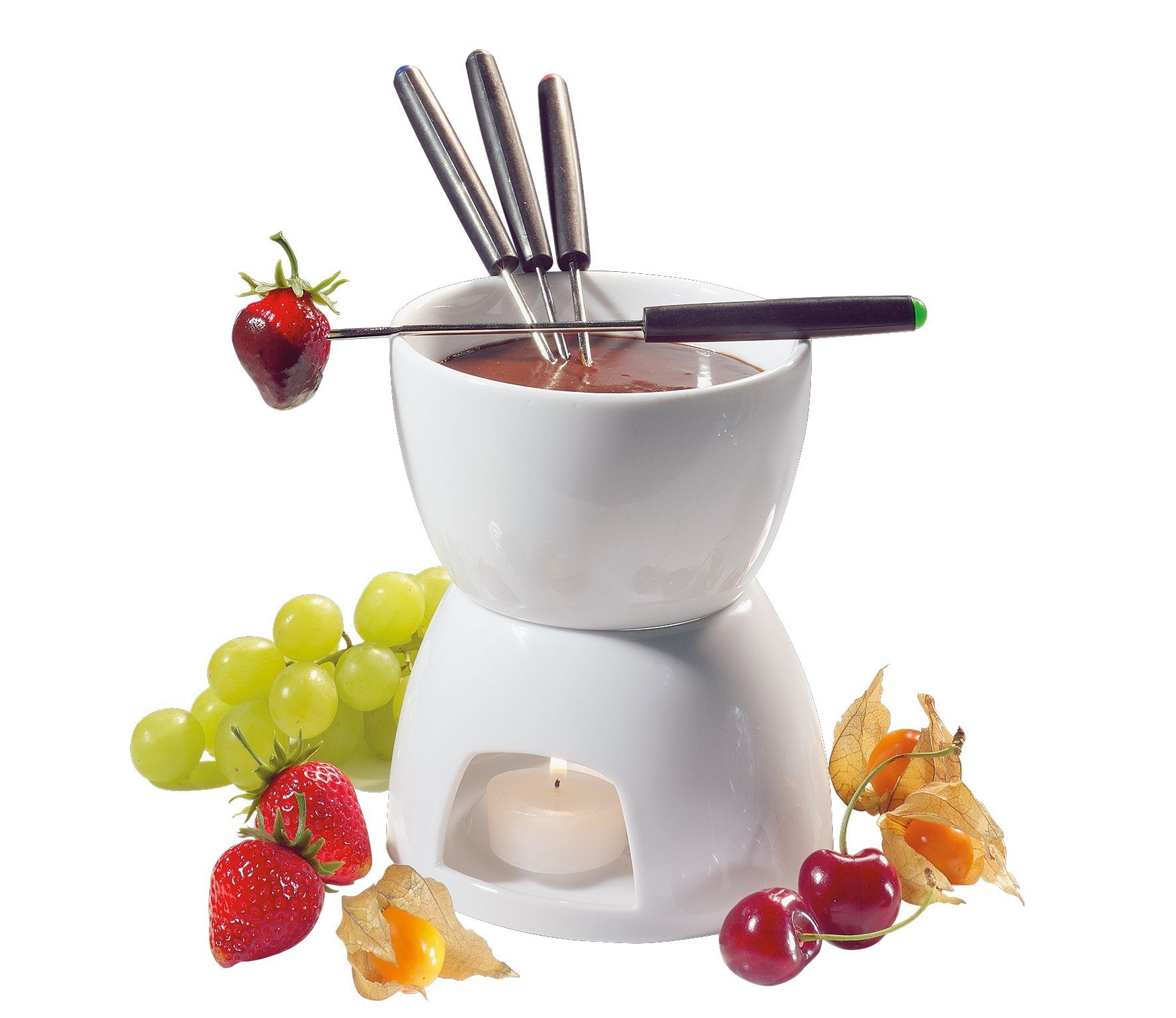 Cilio Fondue Schokofondue Schokoladenfondue Fonduetopf Fondueset 6-tlg Cilio 104417