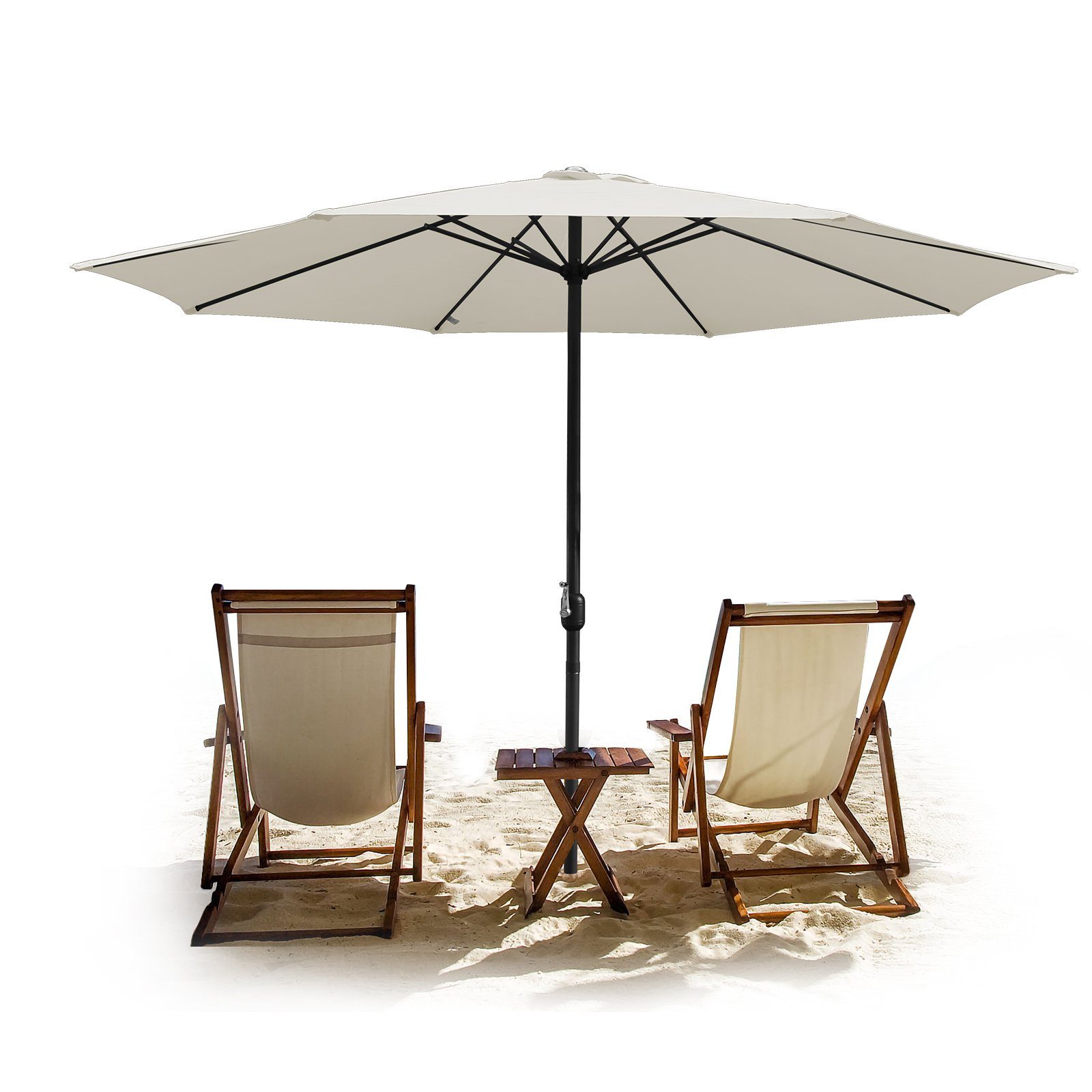 Sonnenschirm 3m-3.5m Sonnenschirm Marktschirm mit Handkurbel UV40+ Outdoor-Schirm Terrassen Gartenschirm