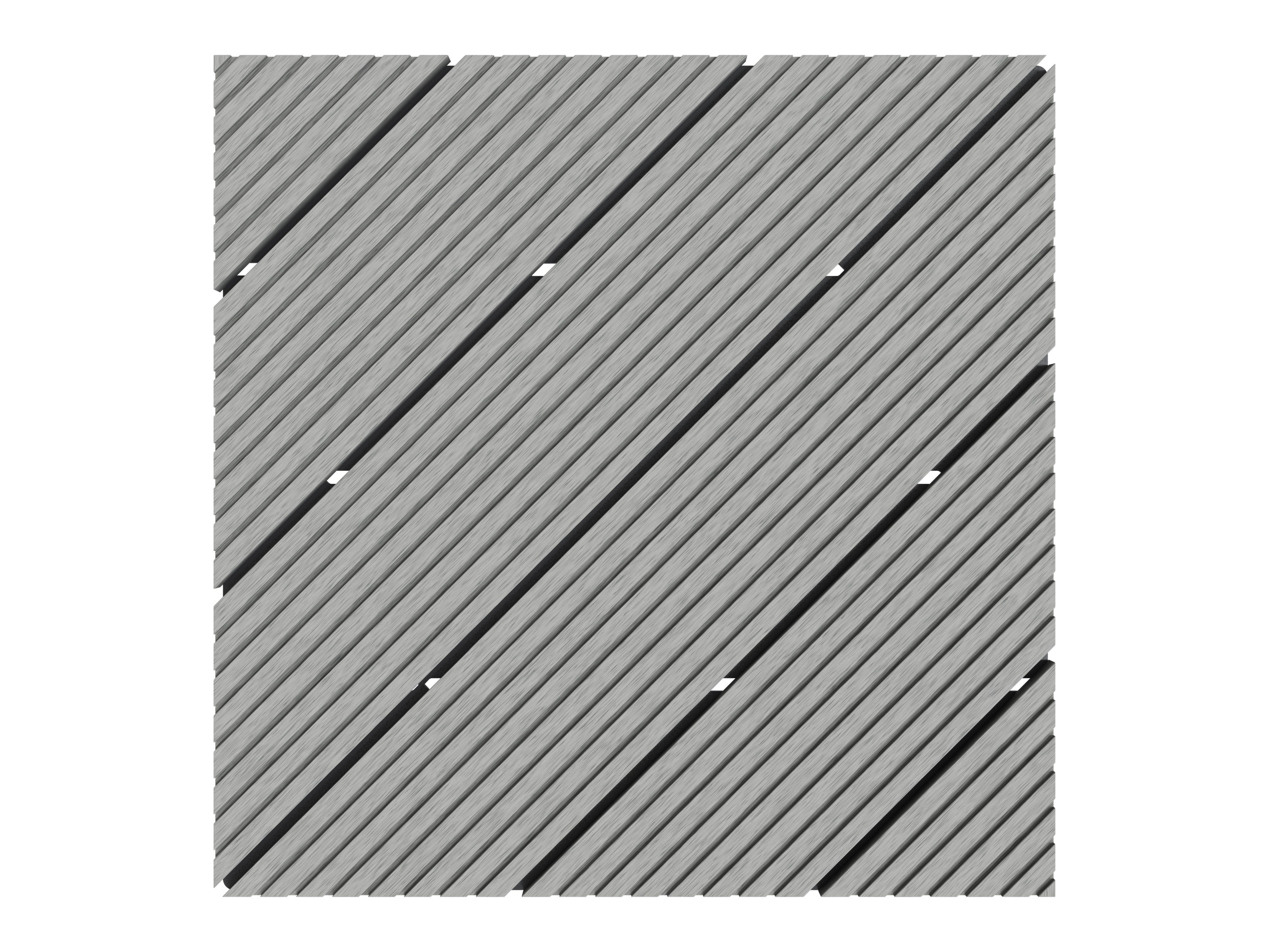 Outgarden Terrassenplatte Outgarden WPC-Fliese Diagonale hellgrau 30 x 30 x 2,2 cm, WPC 30x30, Hellgrau