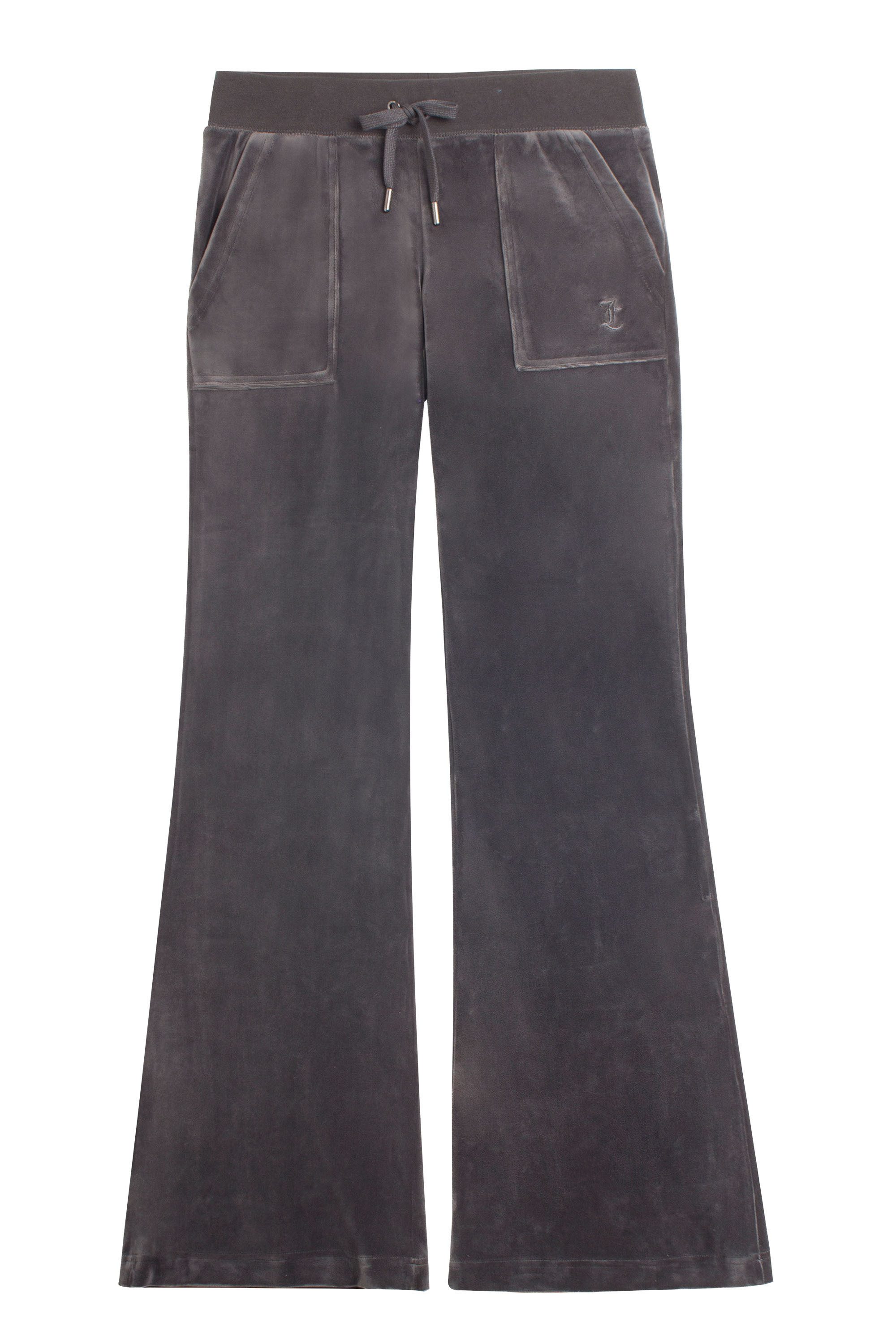 Juicy Couture Sweathose LAYLA LOW RISE POCKET GUNMETAL HARDWARE Damen Trainingshose Damen, Sweathose, Velour, Jogginghose mit Glitzer, Sale