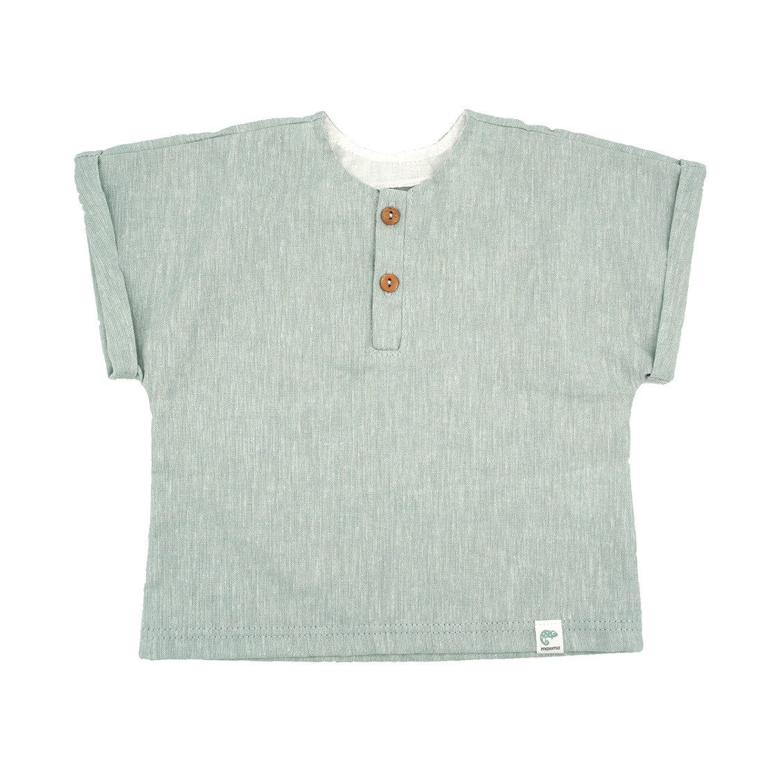 T-Shirt BABY BOY-Hemd kurzer Arm Leinenmischung