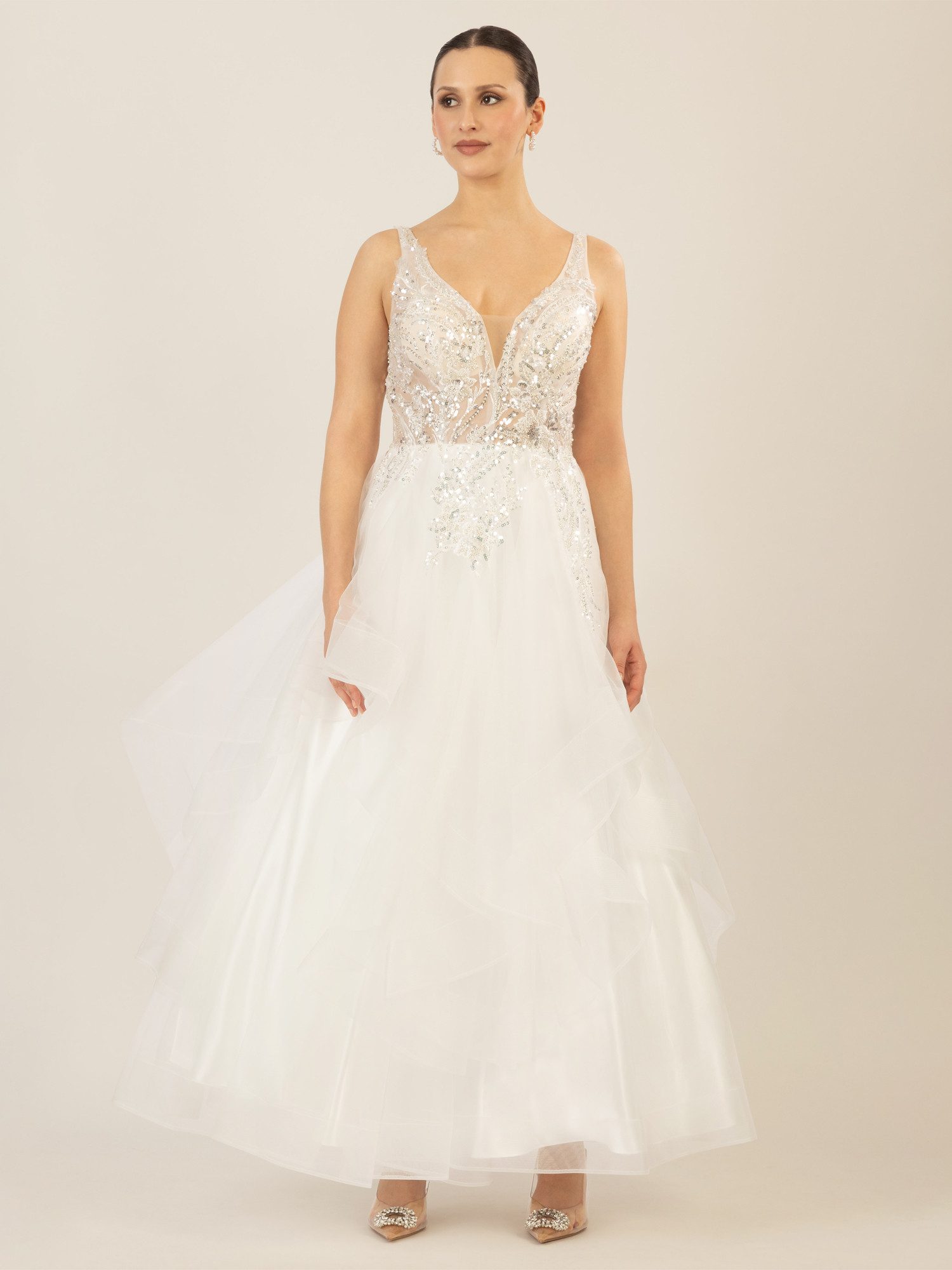 Apart Abendkleid mit aufwendig besticktem Tüll günstig online kaufen