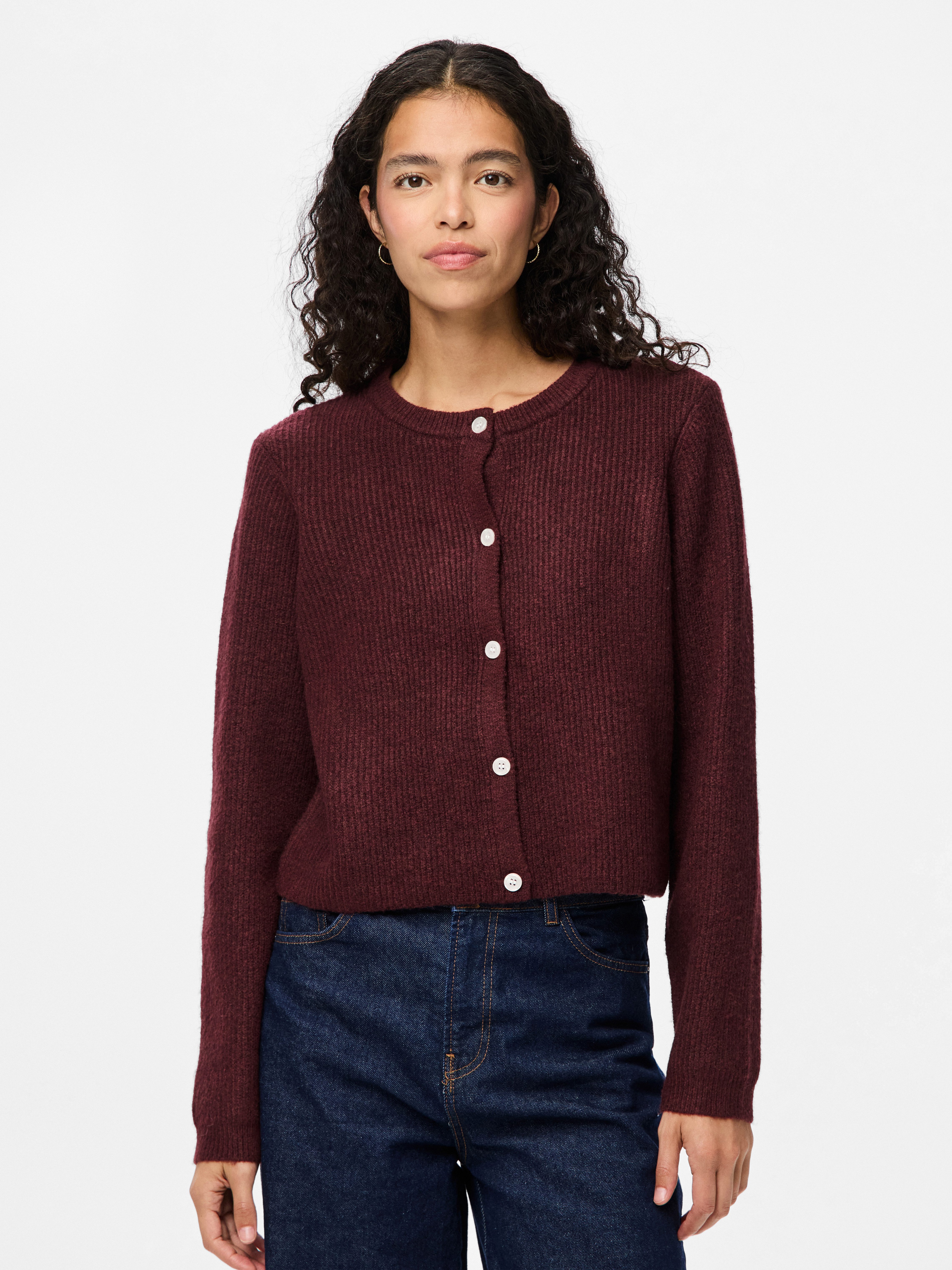 pieces Strickjacke PCSILLY LS O-NECK KNIT CARDIGAN NOOS BC Materialmix, regular fit