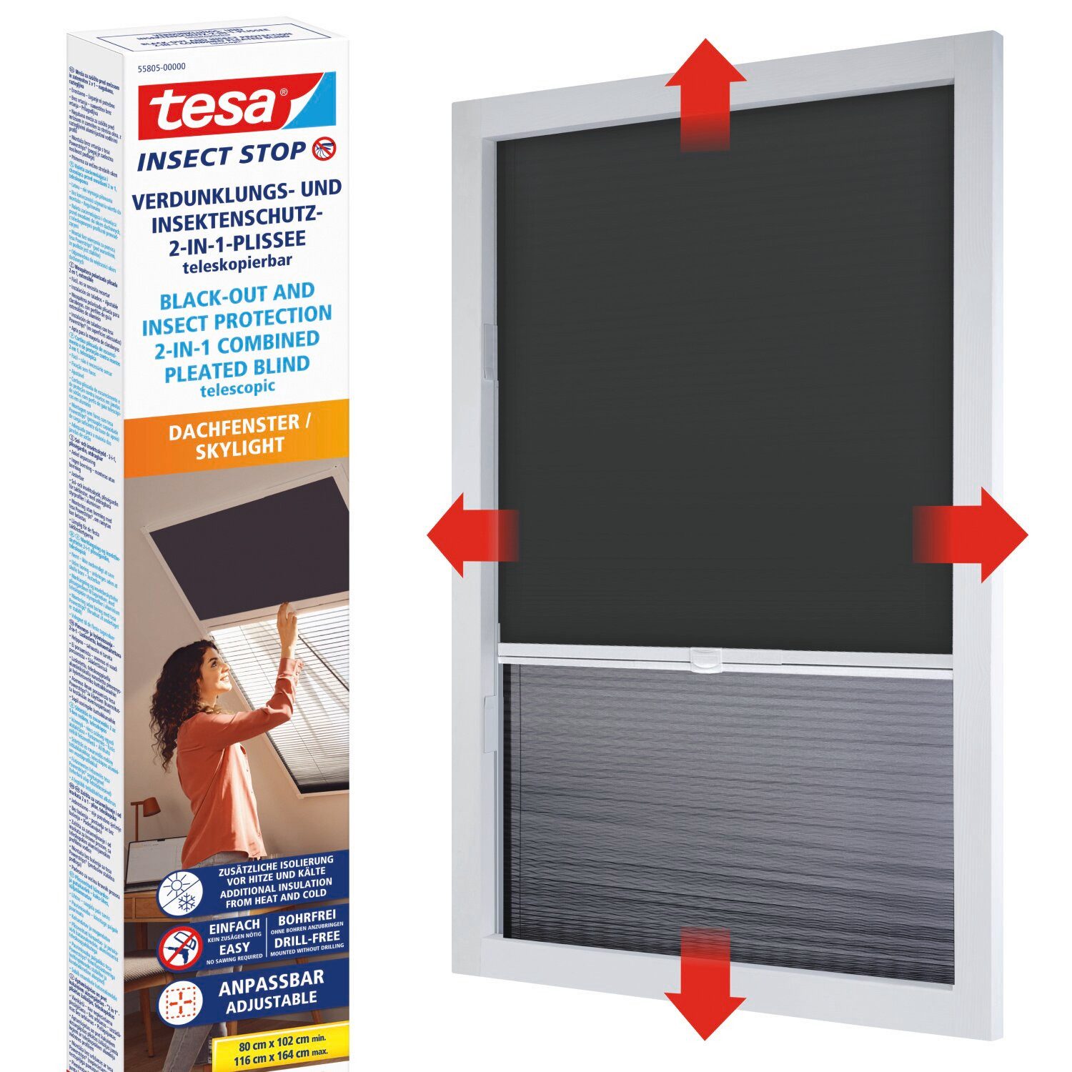 tesa Insektenschutzplissee Insect Stop 2-in-1 Plissee günstig online kaufen