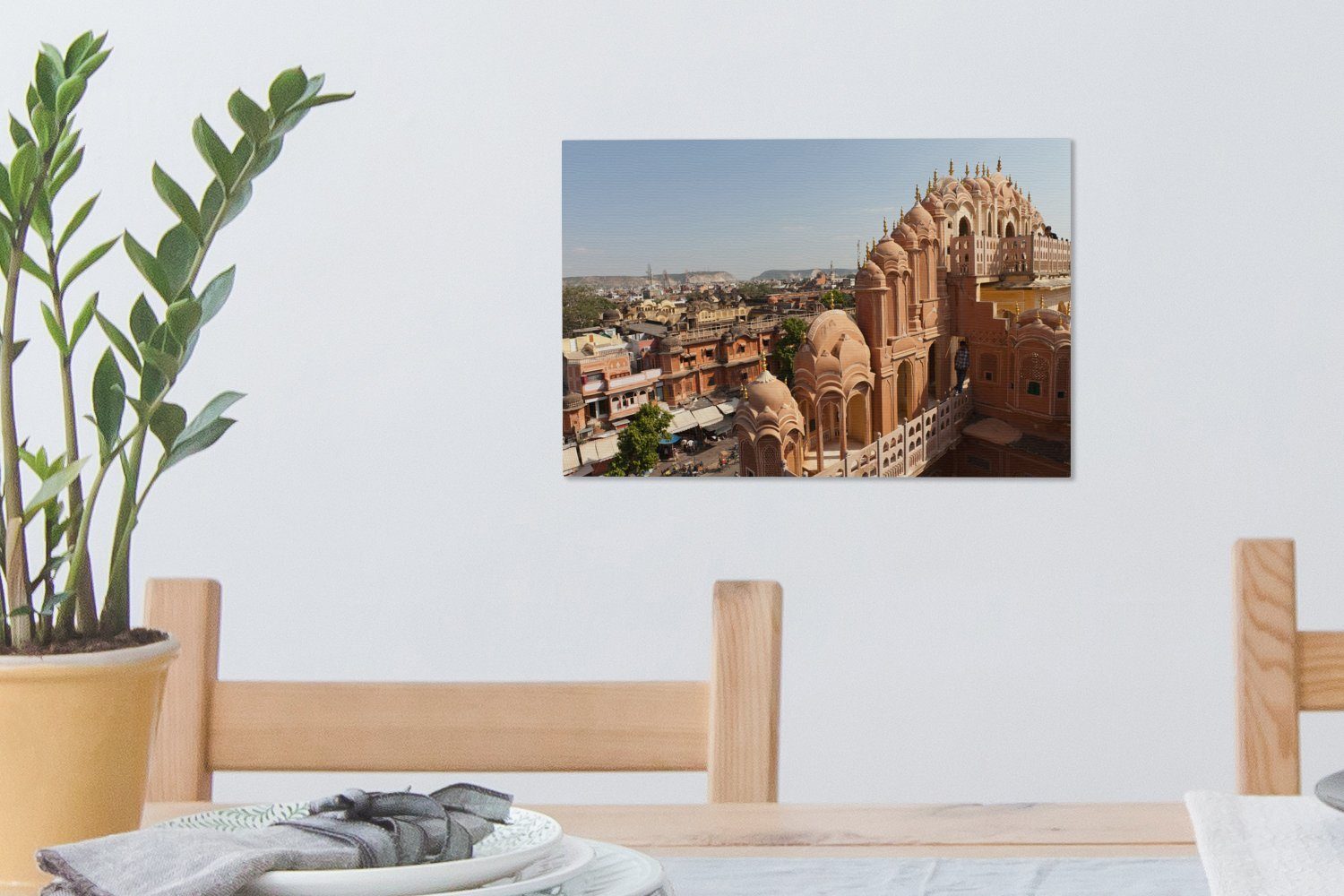 Leinwandbilder, 30x20 Aufhängefertig, St), Wanddeko, (1 Mahal Hawa indische cm in OneMillionCanvasses® Wandbild Leinwandbild Jaipur, Das Asien,