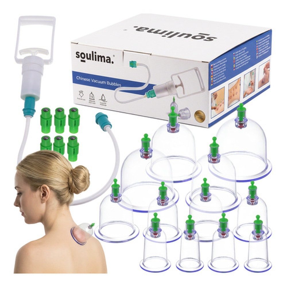 soulima Massagegerät Chinesische Vakuum-Schröpfgläser, Spar-Set, Anti-Cellulite-Massage, feuerlose Vakuumtechnik ermöglicht sichere Schröpfmassage