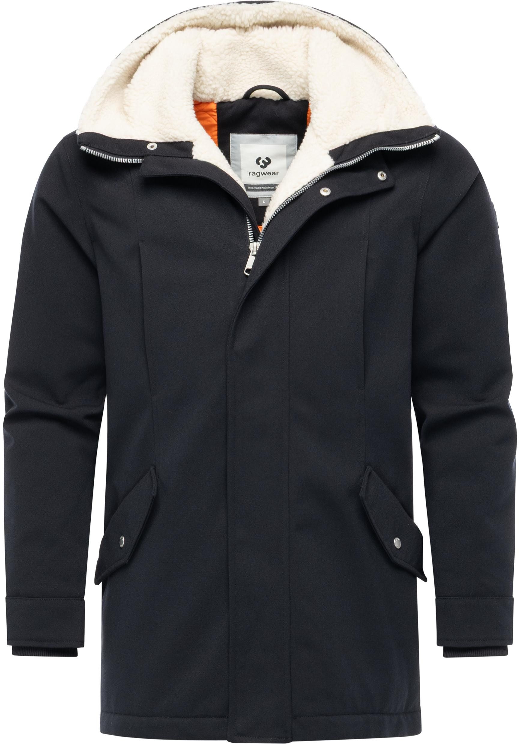 Ragwear Kurzmantel Mr Cany YOUMODO Wasserdichter Herren Wintermantel mit Kapuze