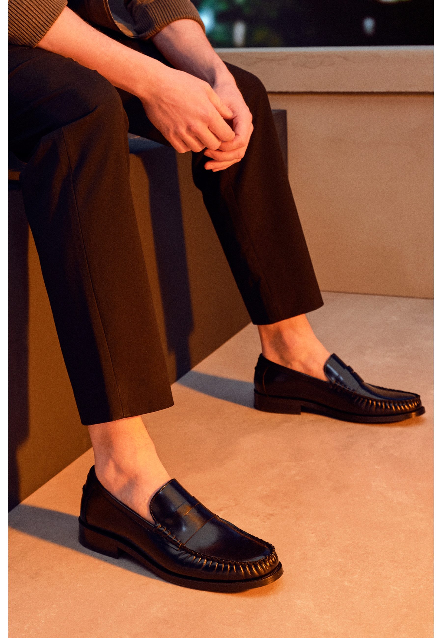 Derimod Klassische Loafer aus Leder Loafer Echtes Leder, Lederfutter, Slip-On-Design, Klassischer Stil