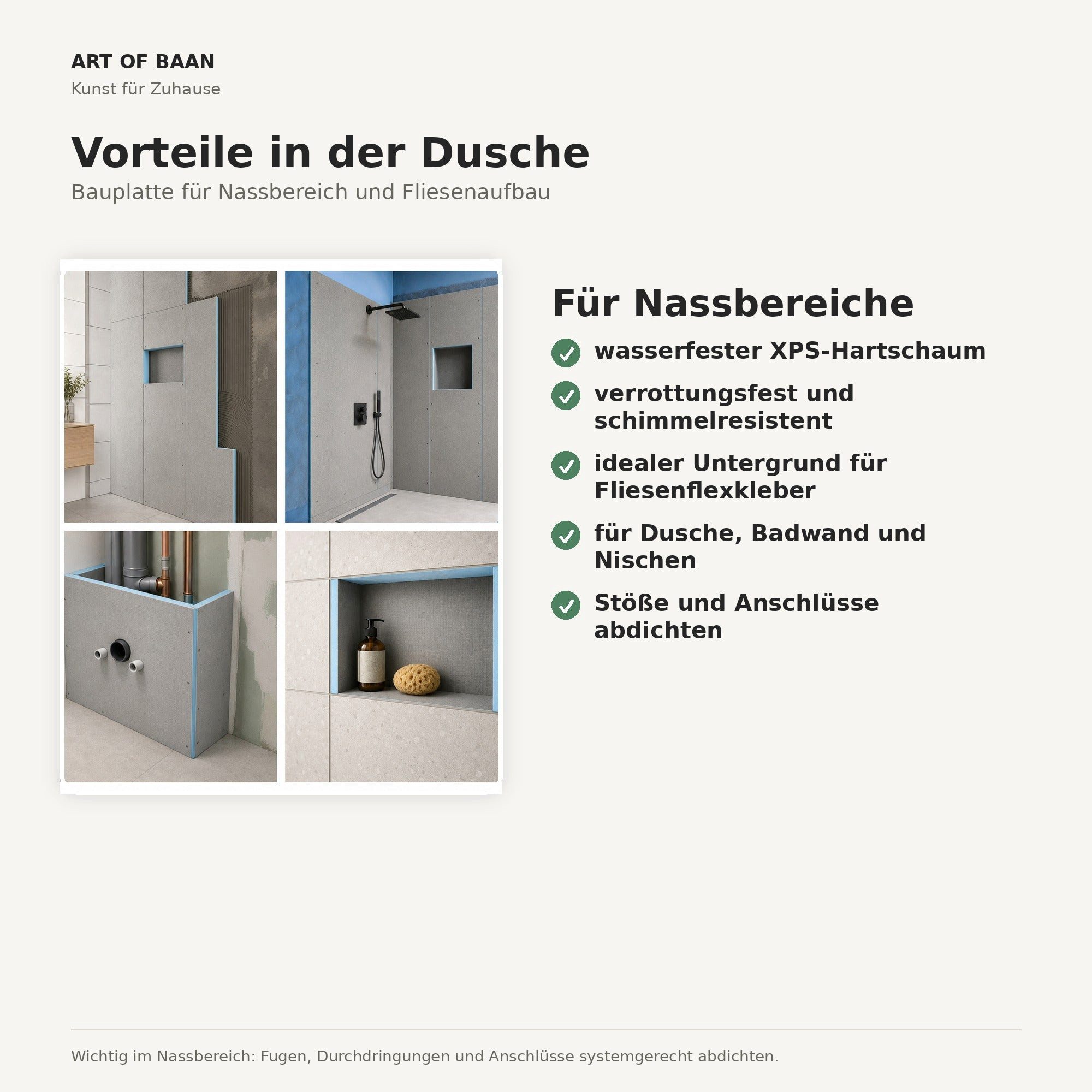 ART OF BAAN Dämmplatte Art of Baan XPS Bauplatte 115x55x5 cm Fliesenplatte druckfest – Bild 4 von 5