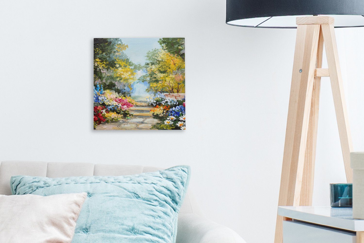 St), - Blumen - Wohnzimmer Gemälde Schlafzimmer Malerei Bilder OneMillionCanvasses® - für Natur Leinwand Ölfarbe, (1