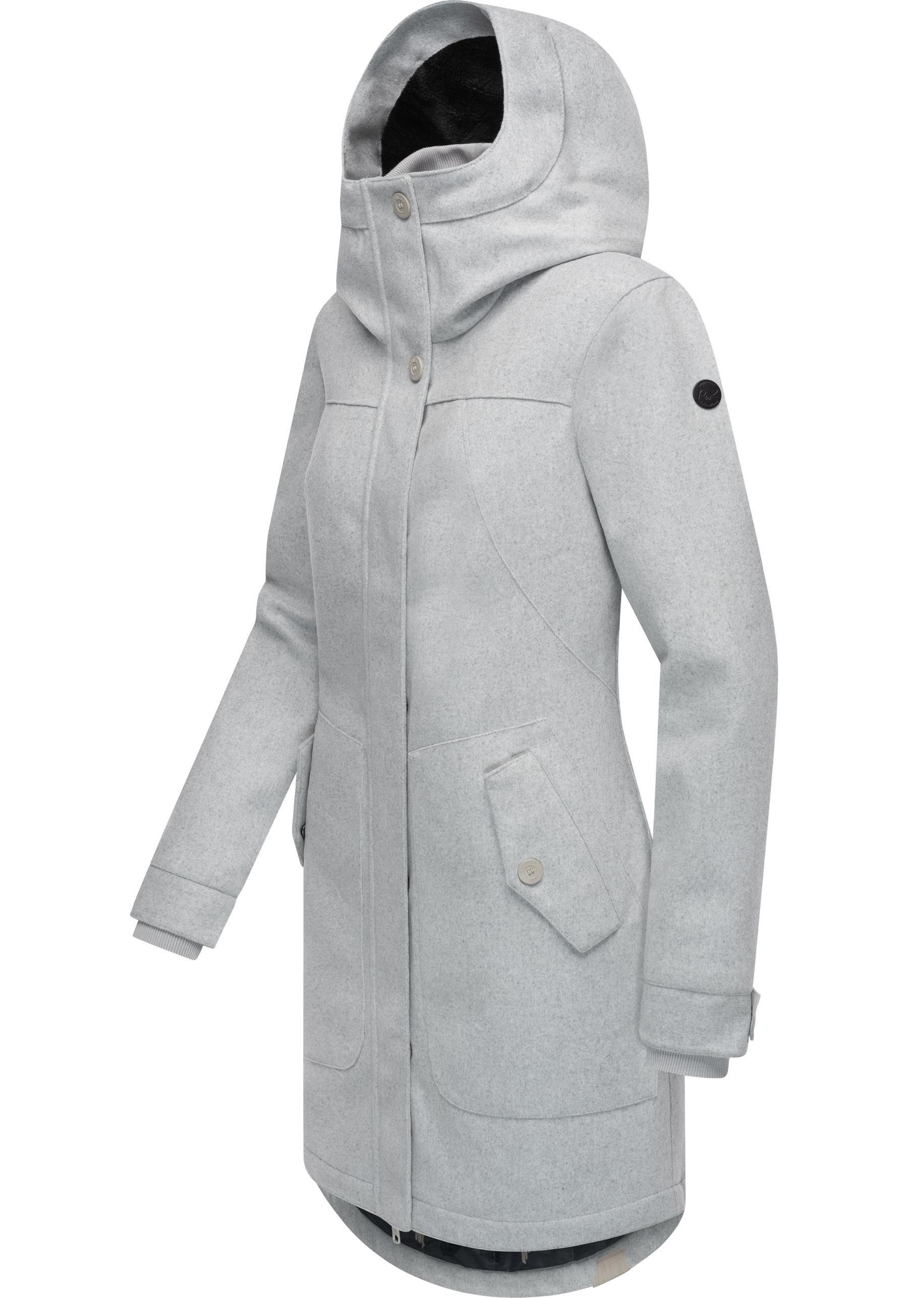 Ragwear Wintermantel Jannisa Coat Klassischer Damen Kurzmantel mit Kapuze