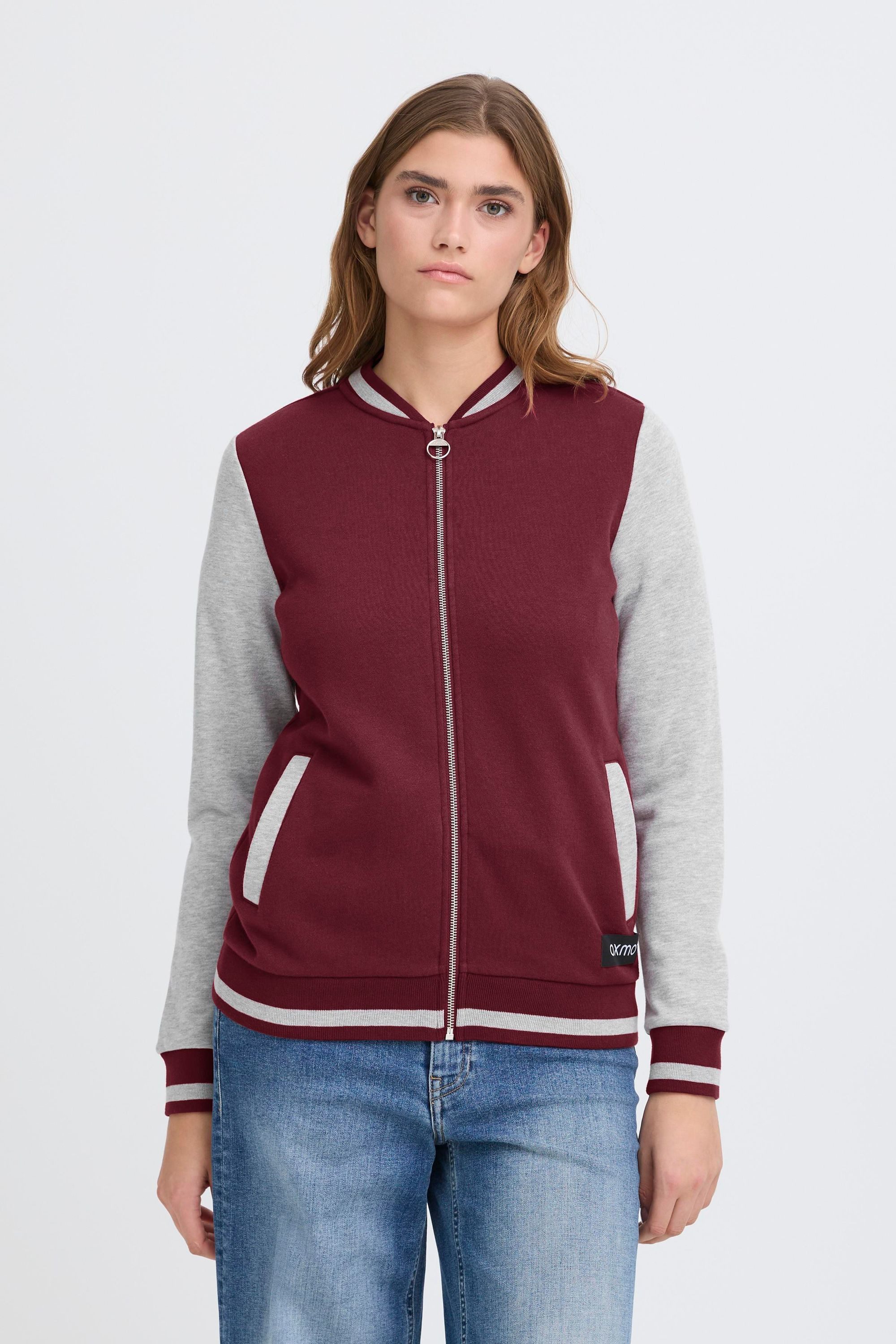 OXMO Sweatjacke OXOnana Lässige Sweatjacke im College-Style