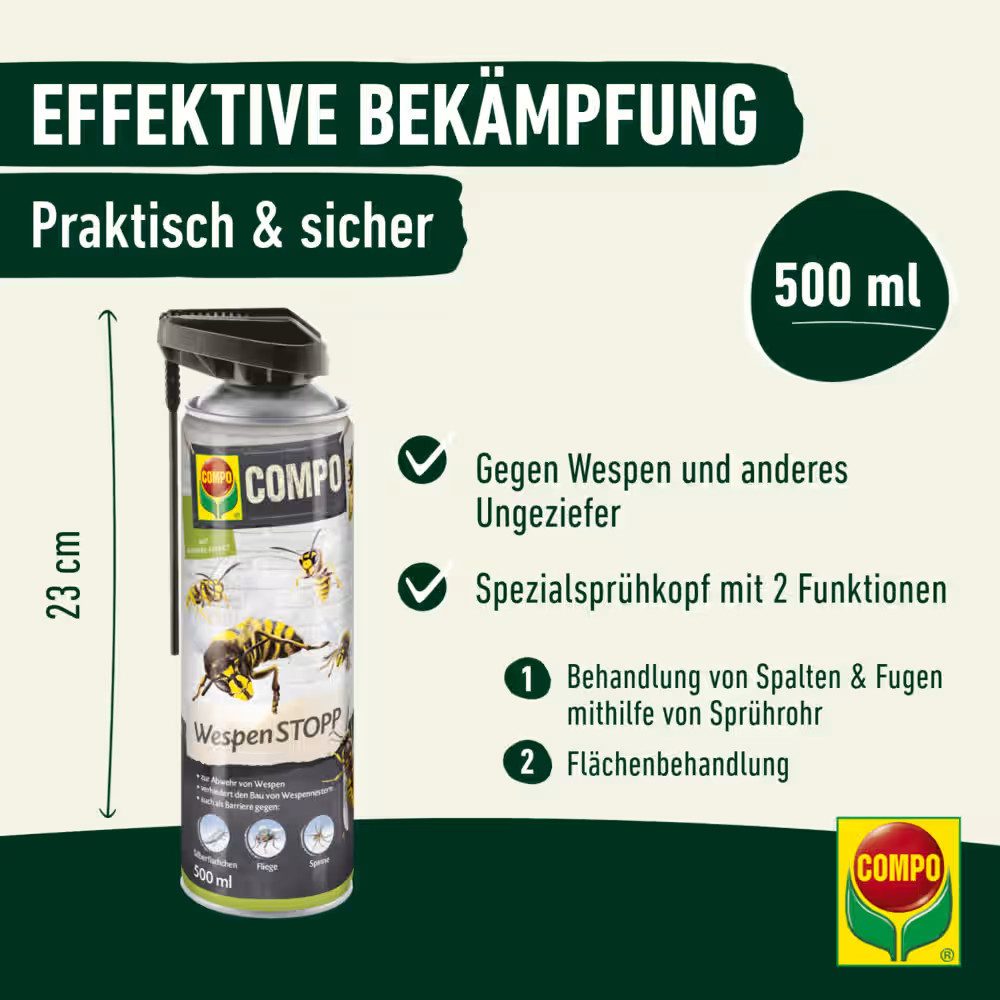 Compo Wespenspray WespenSTOPP, 500 ml, natürlichen Wirkstoffe