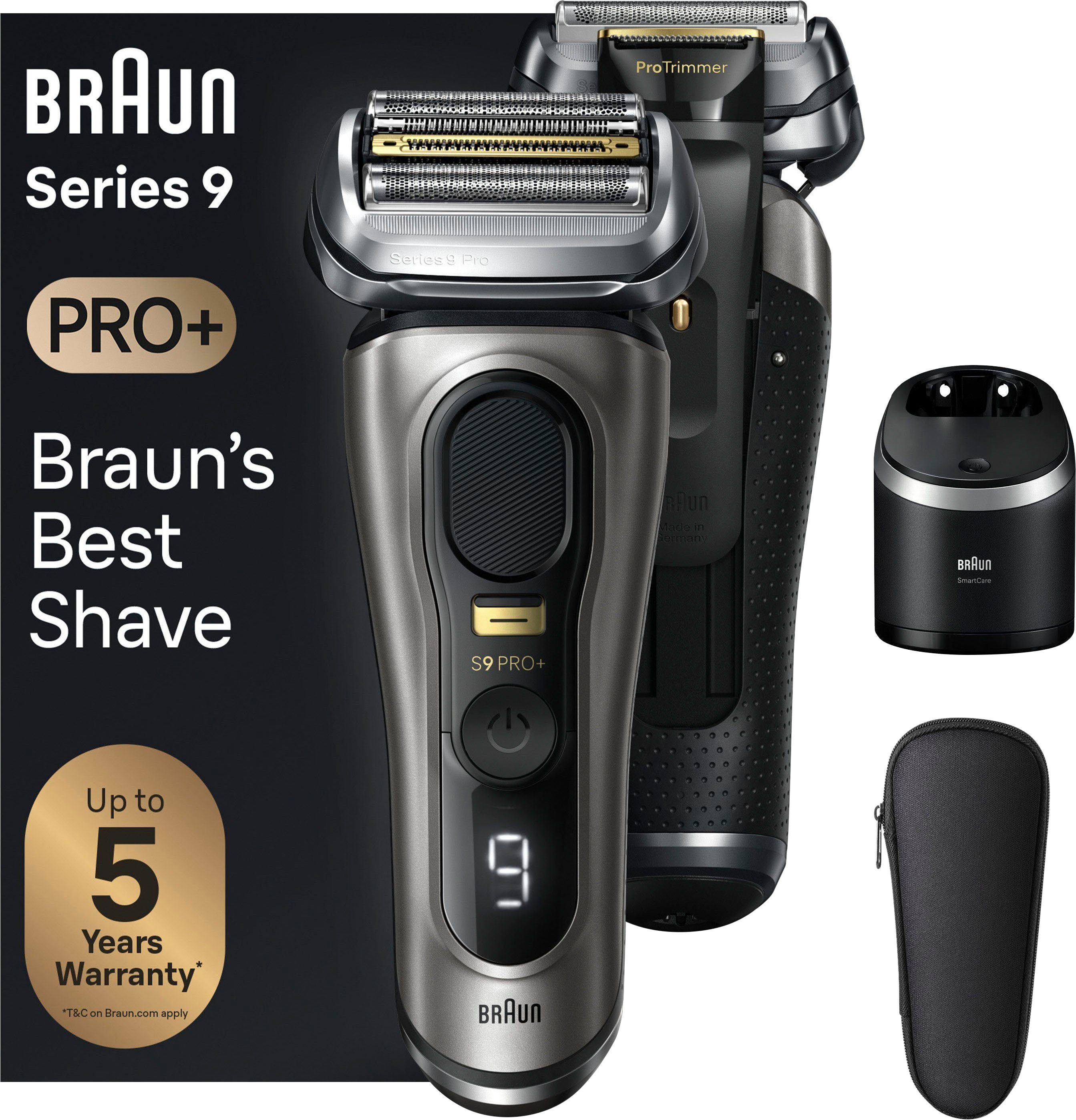 Braun Elektrorasierer Series 9 Pro+ 9565cc, Reinigungsstation, Precision ProTrimmer