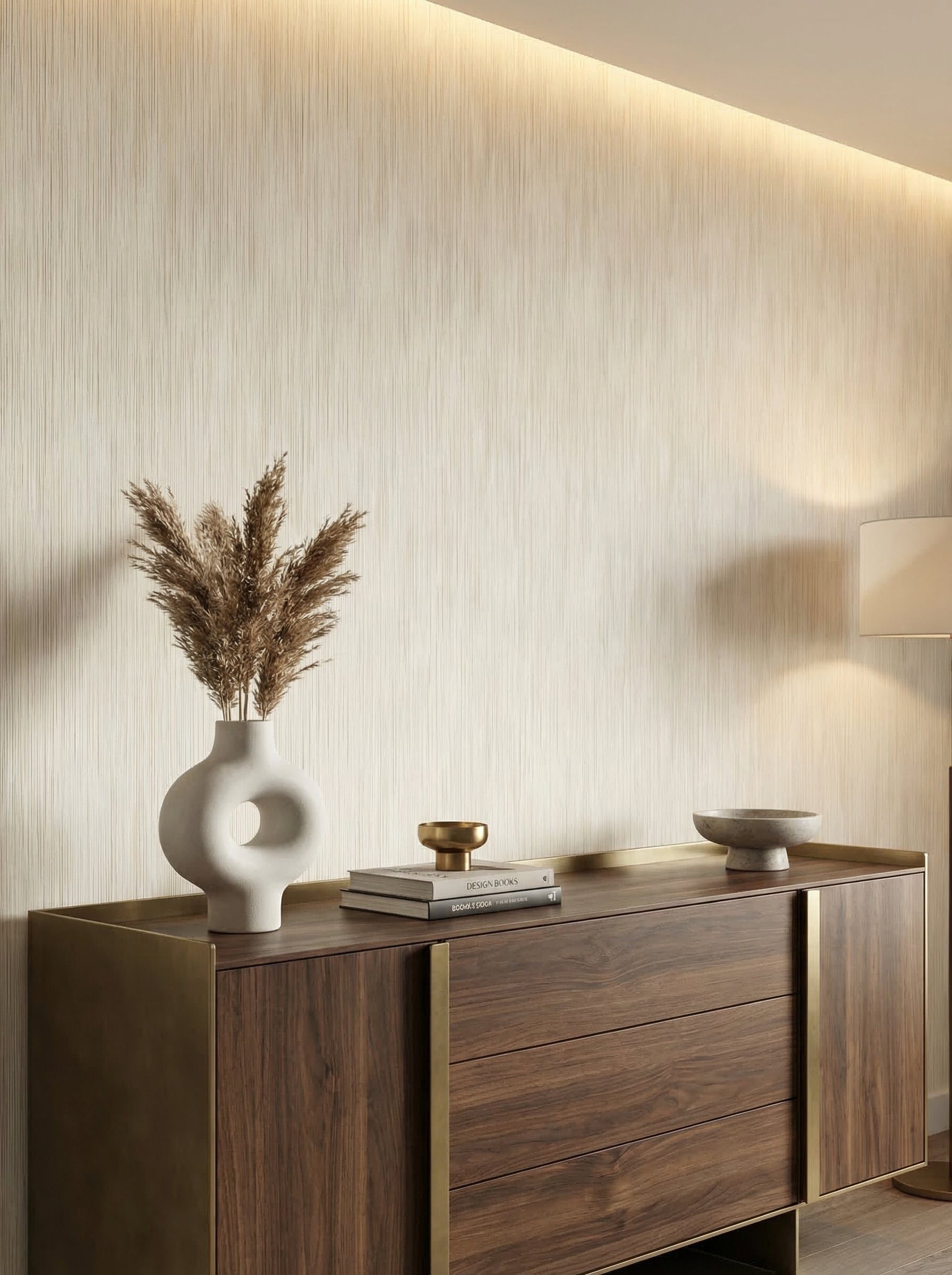 Newroom Vliestapete Amaris Beige Tapete Vliestapete Uni, strukturiert, Mustertapete – Bild 2 von 5